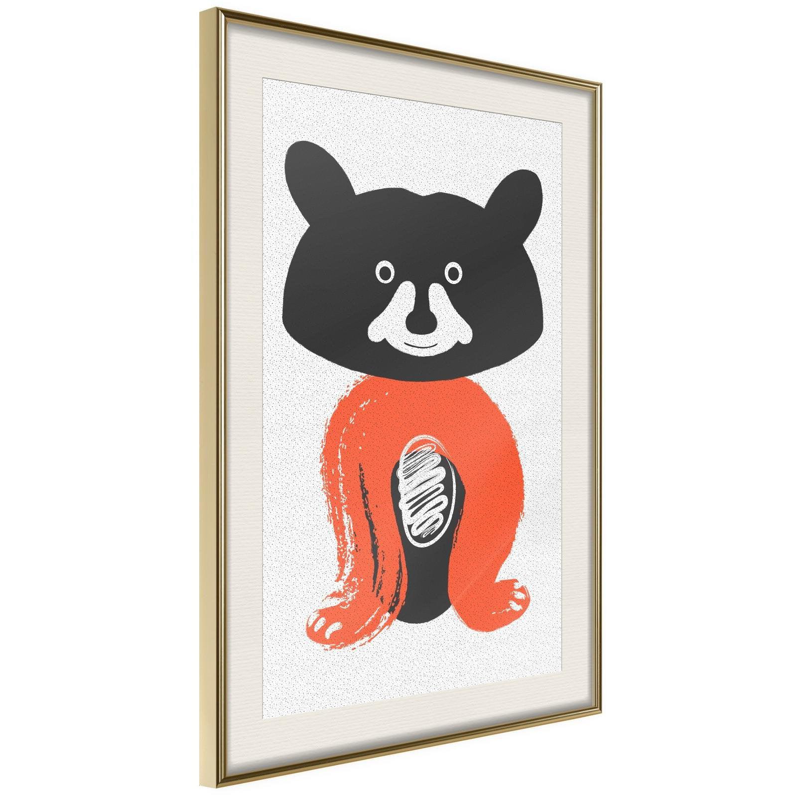 Läs mer om Inramad Poster / Tavla - Little Bear - 40x60 Guldram med passepartout