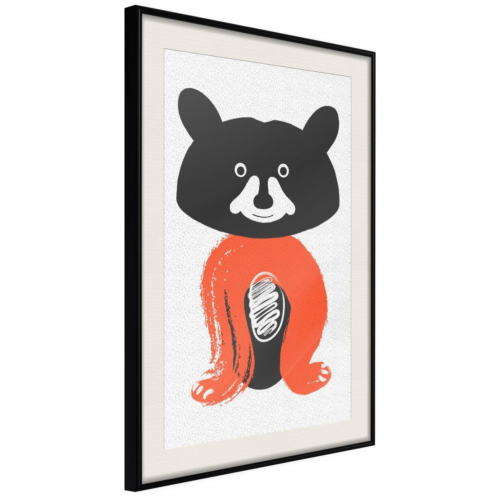 Läs mer om Inramad Poster / Tavla - Little Bear - 40x60 Svart ram med passepartout