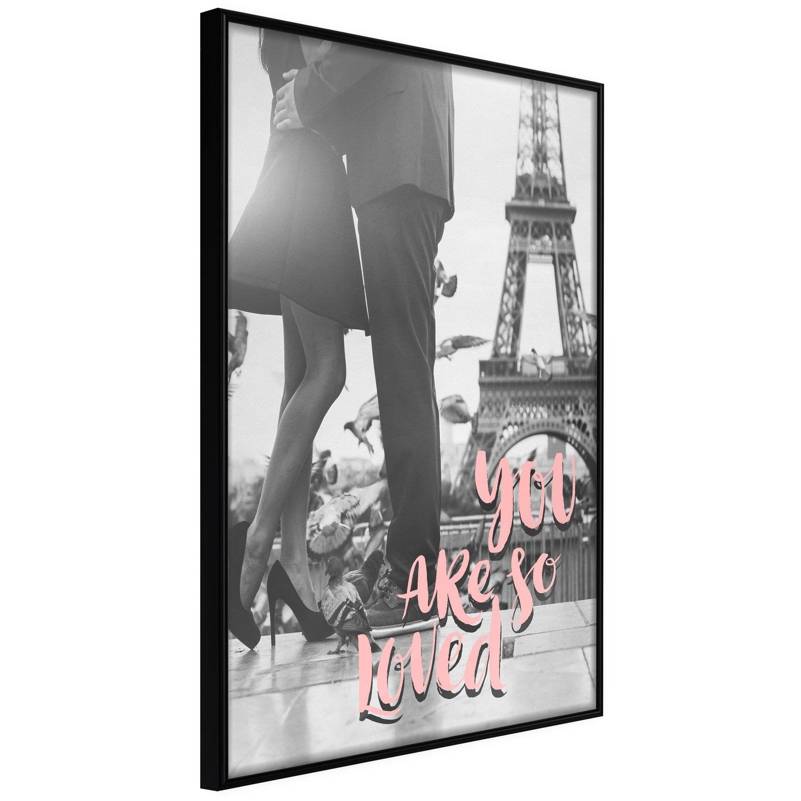 Läs mer om Inramad Poster / Tavla - Love in Paris - 30x45 Svart ram