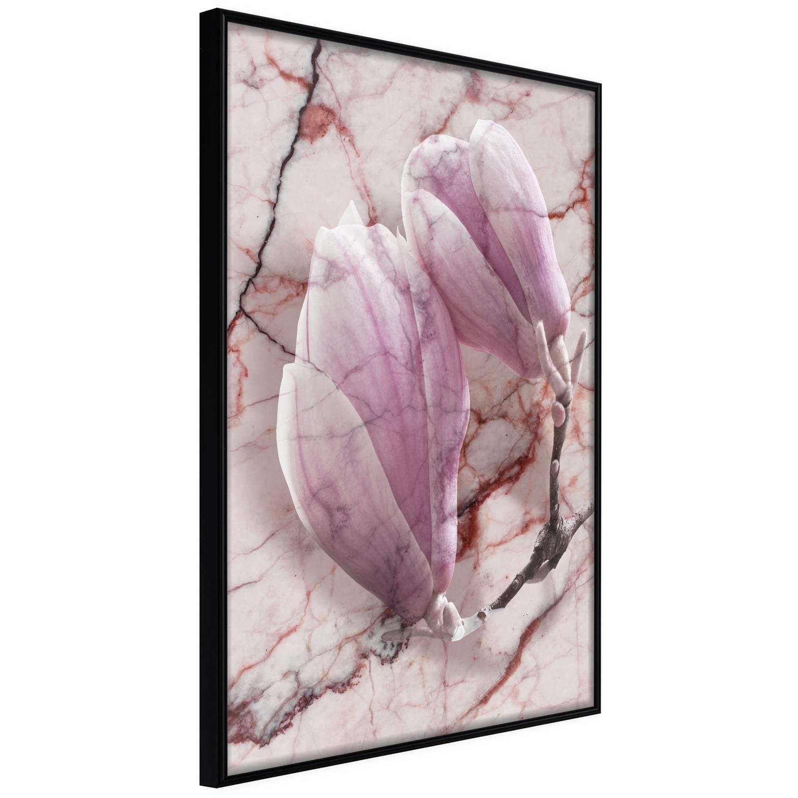 Läs mer om Inramad Poster / Tavla - Magnolia on Marble Background - 40x60 Svart ram