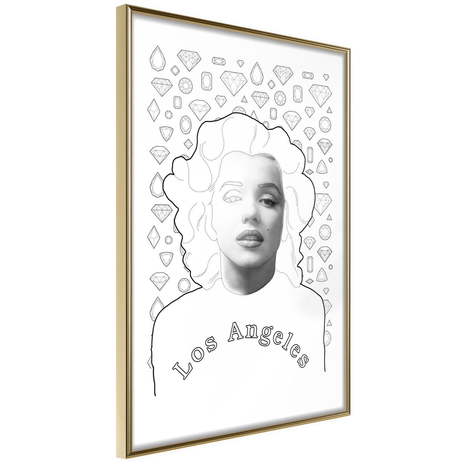 Läs mer om Inramad Poster / Tavla - Marilyn in Los Angeles - 20x30 Guldram