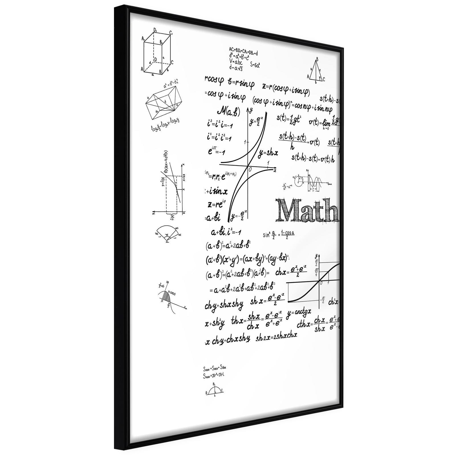 Läs mer om Inramad Poster / Tavla - Math Formulas - 40x60 Svart ram