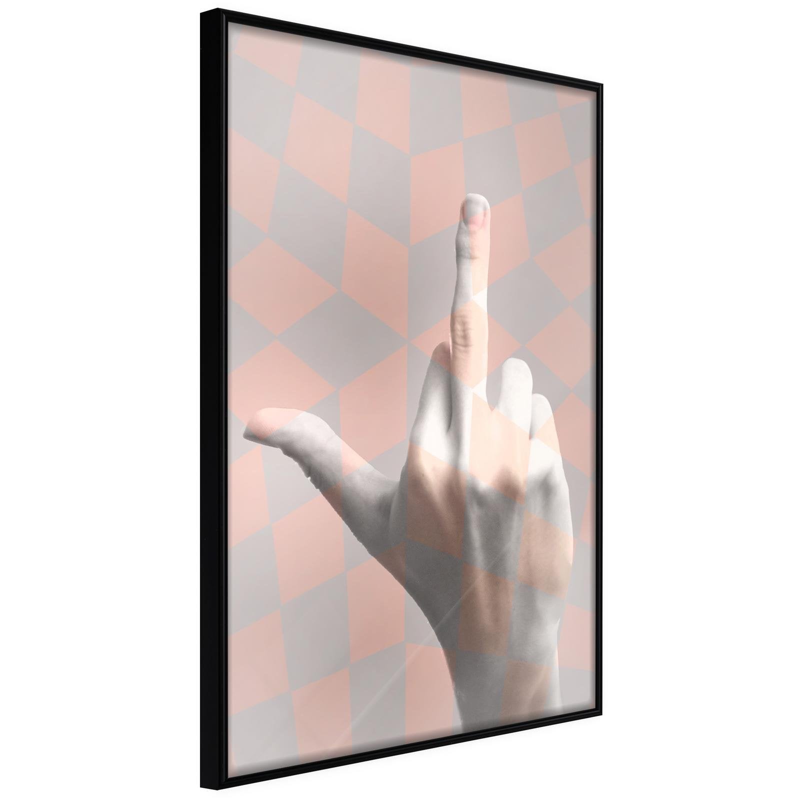Läs mer om Inramad Poster / Tavla - Middle Finger - 40x60 Svart ram