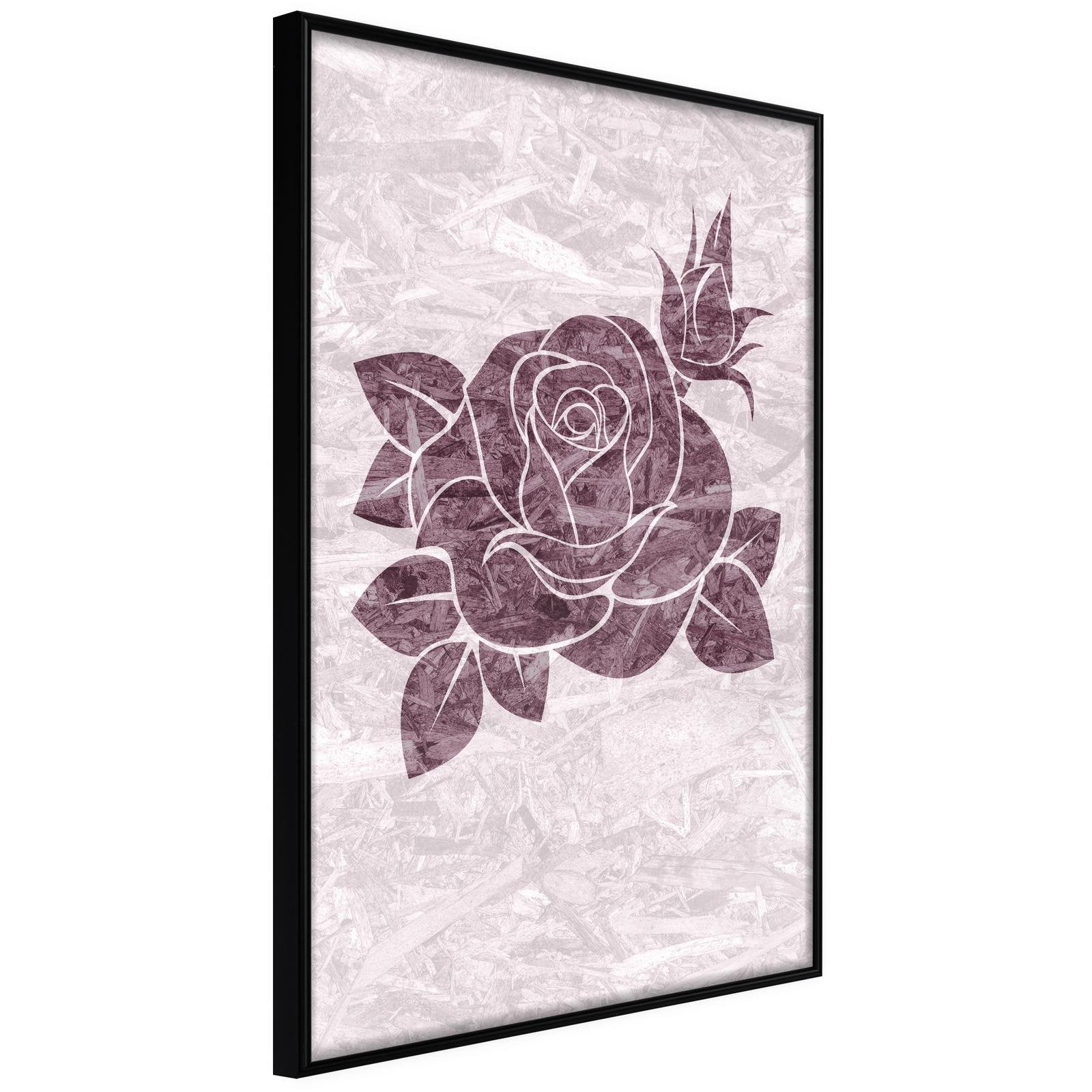 Inramad Poster / Tavla - Monochromatic Rose - 20x30 Svart ram