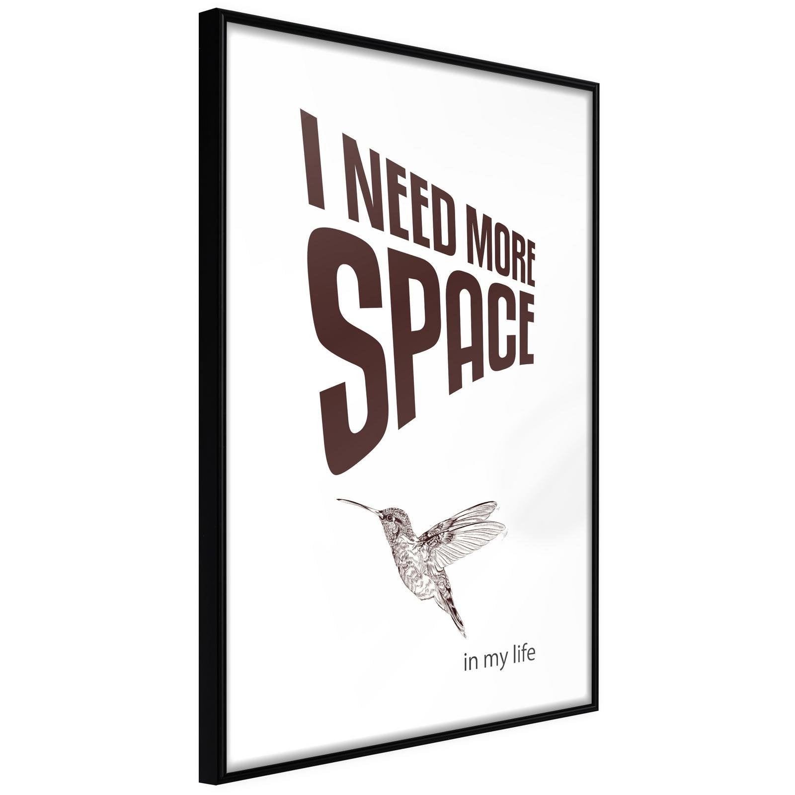 Läs mer om Inramad Poster / Tavla - More Space Needed - 20x30 Svart ram