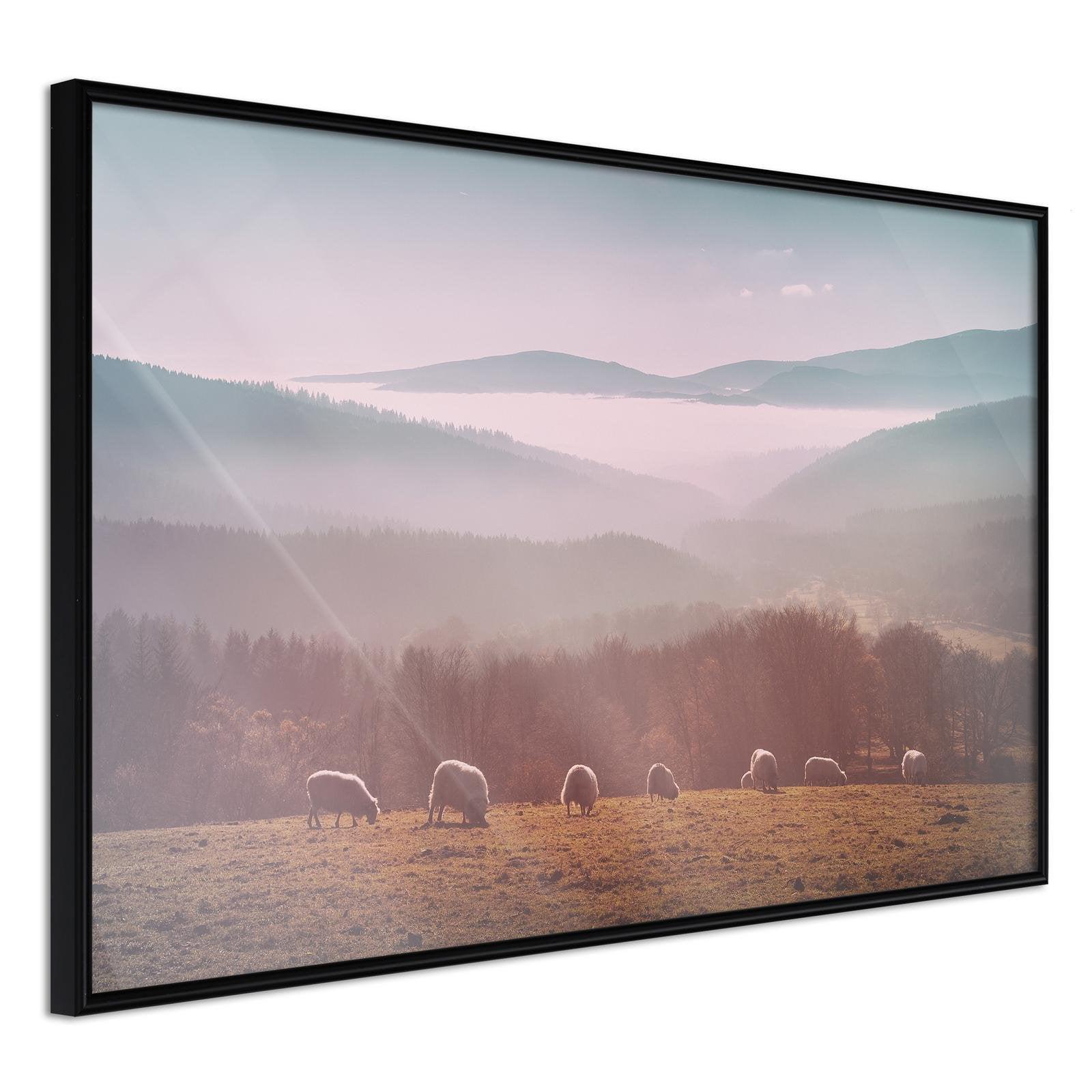 Inramad Poster / Tavla - Mountain Pasture - 90x60 Svart ram