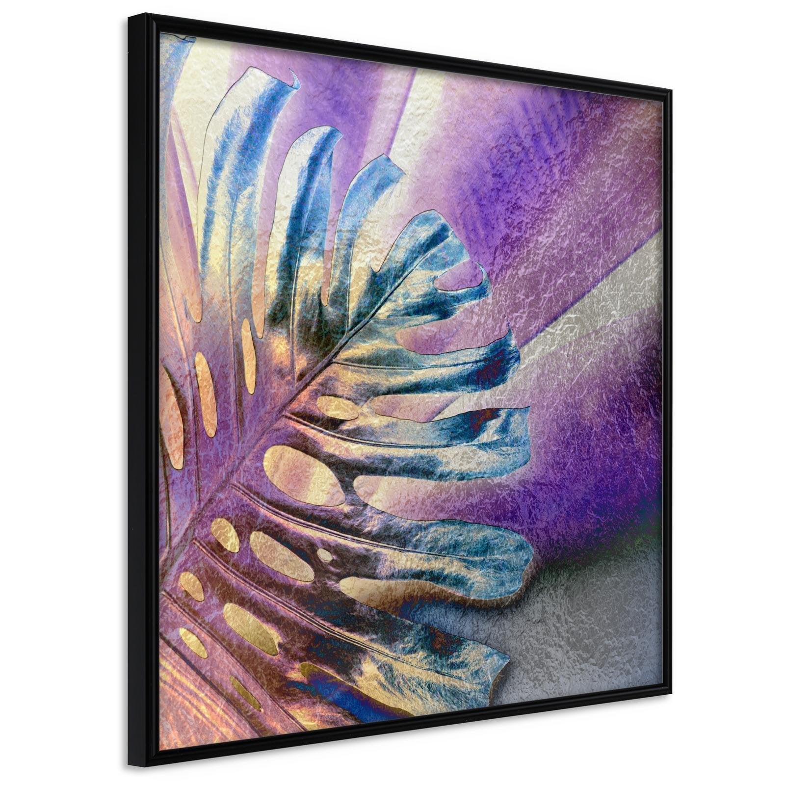 Läs mer om Inramad Poster / Tavla - Multicoloured Leaf - 50x50 Svart ram