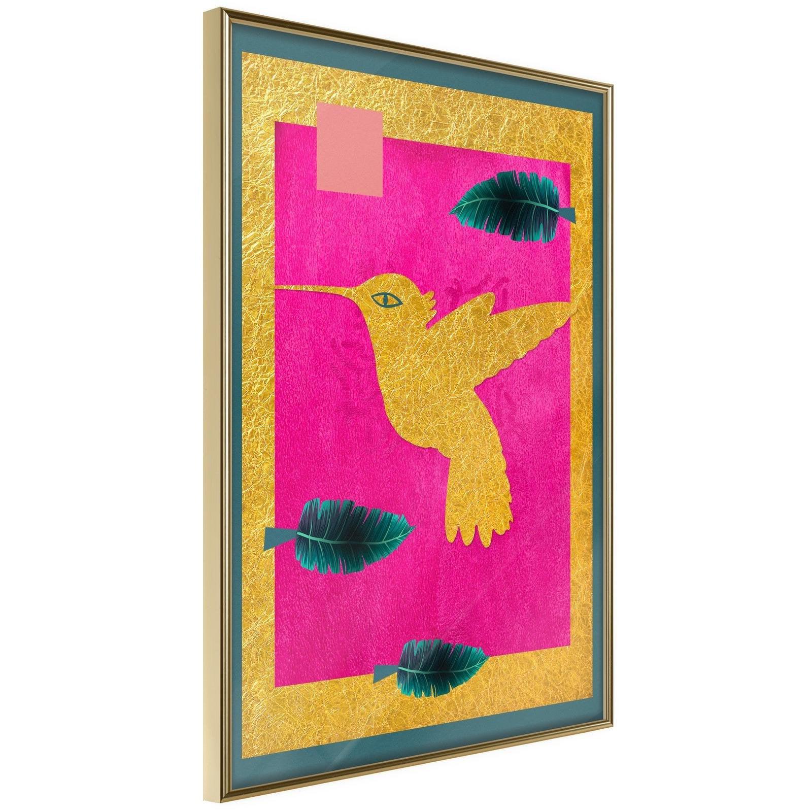 Läs mer om Inramad Poster / Tavla - Native American Hummingbird - 30x45 Guldram