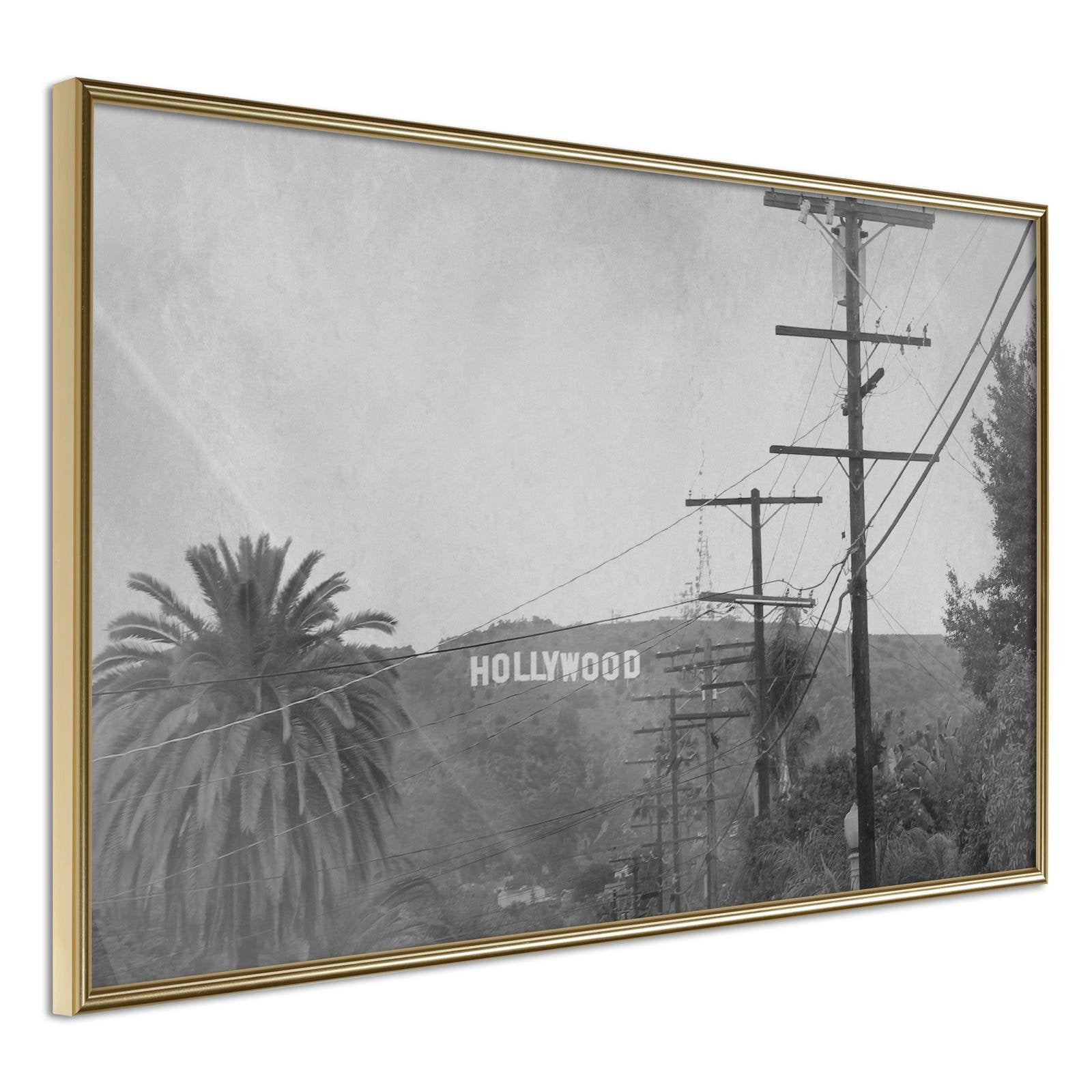 Läs mer om Inramad Poster / Tavla - Old Hollywood - 45x30 Guldram
