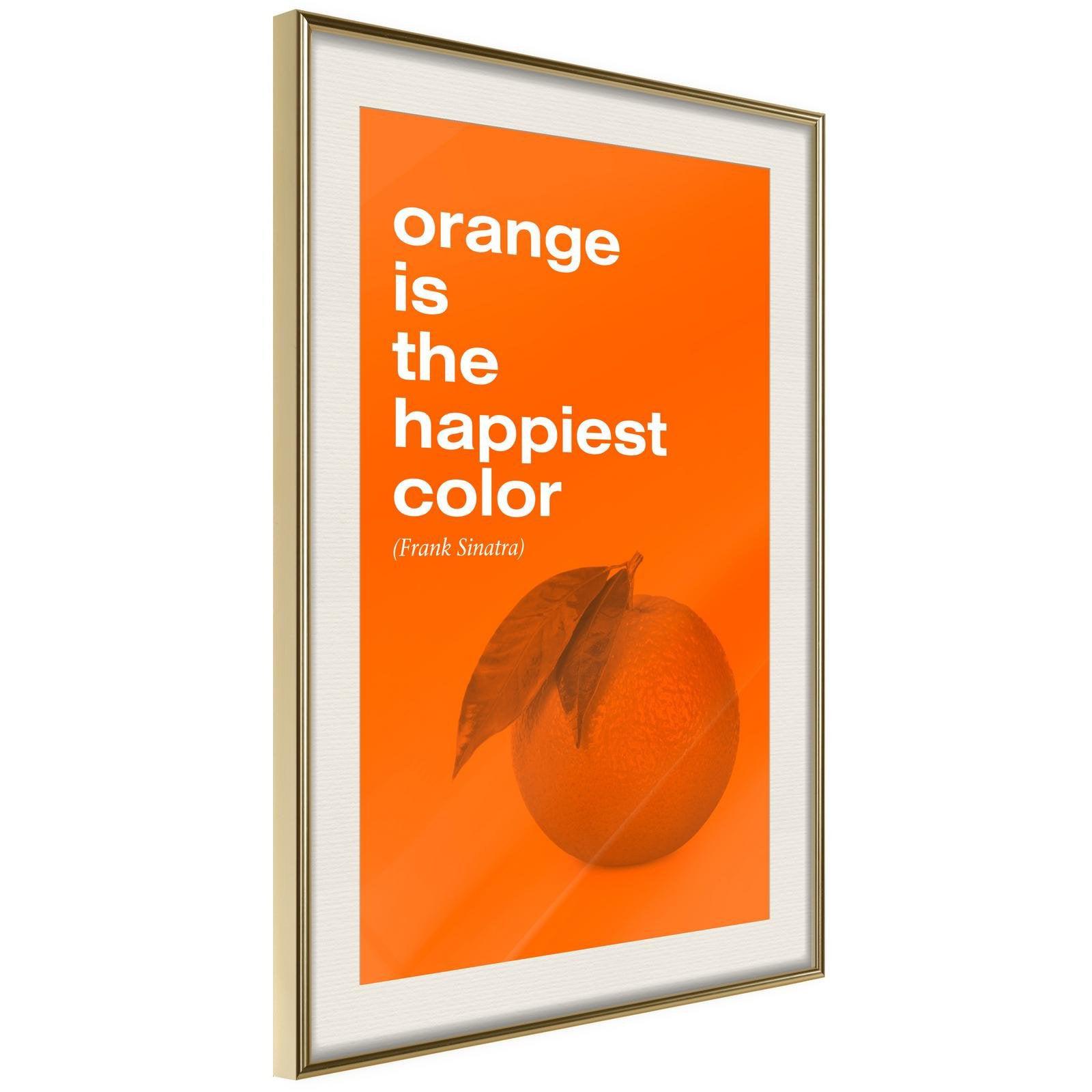 Inramad Poster / Tavla - Orange Colour - 40x60 Guldram med passepartout