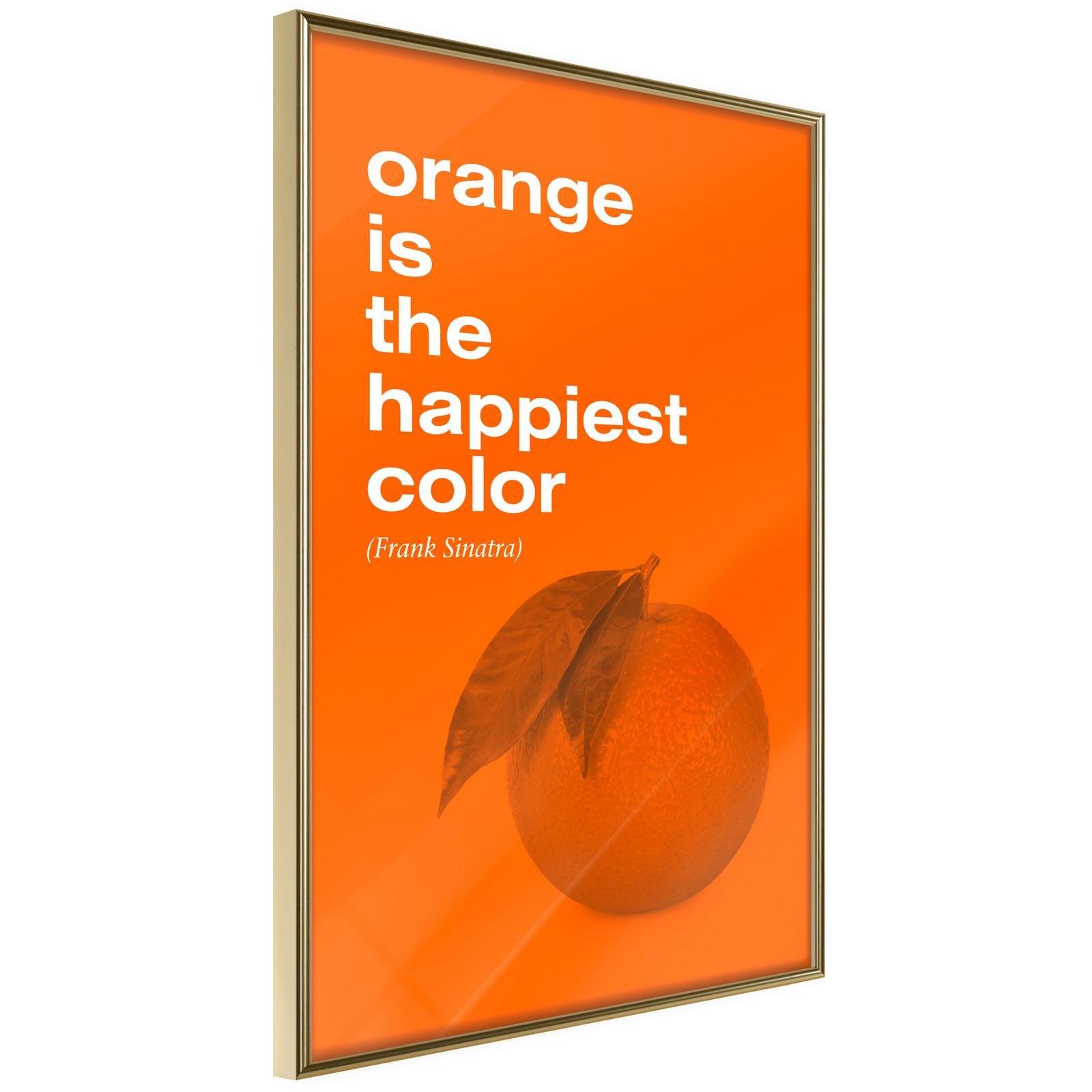 Läs mer om Inramad Poster / Tavla - Orange Colour - 30x45 Guldram