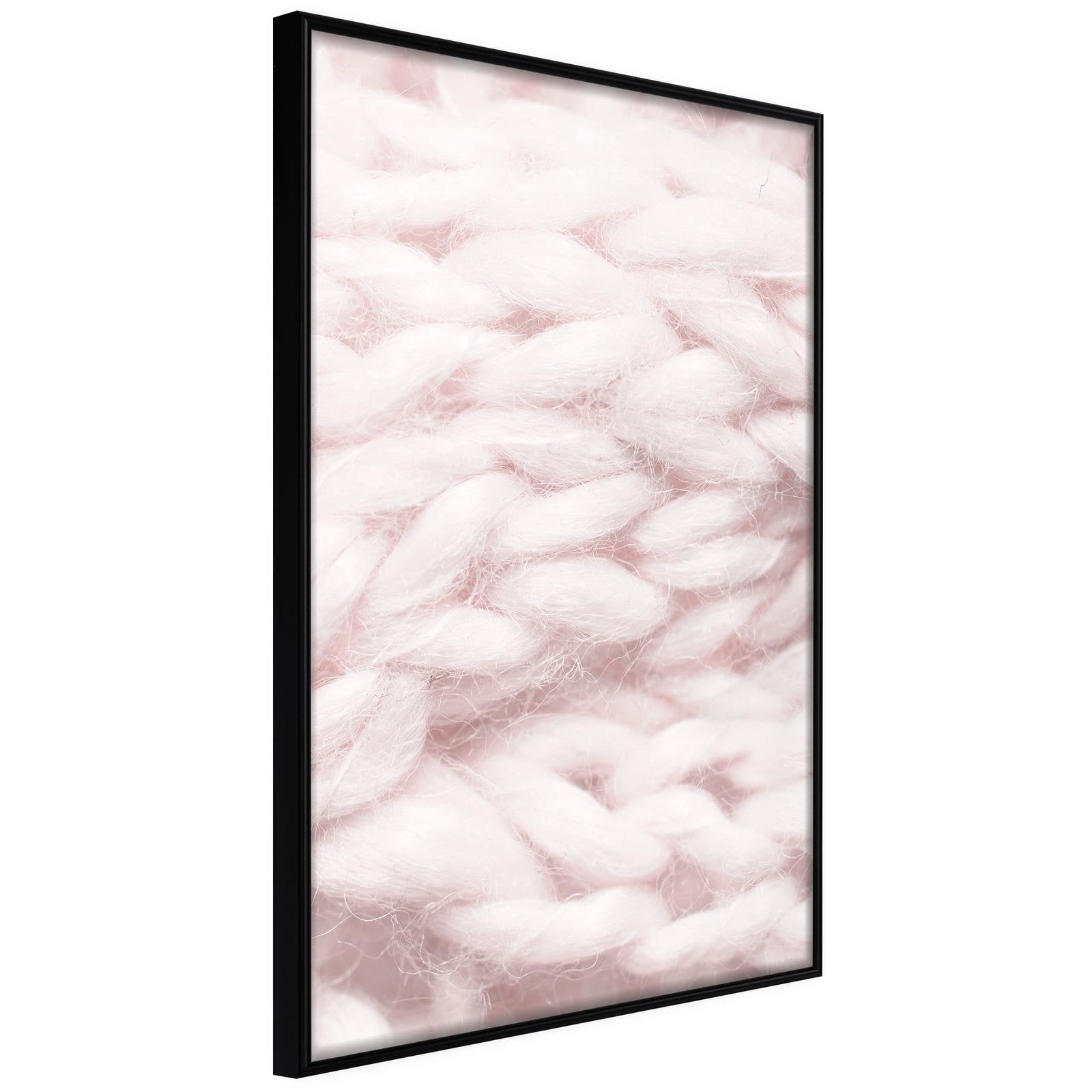 Inramad Poster / Tavla - Pale Pink Knit - 30x45 Svart ram