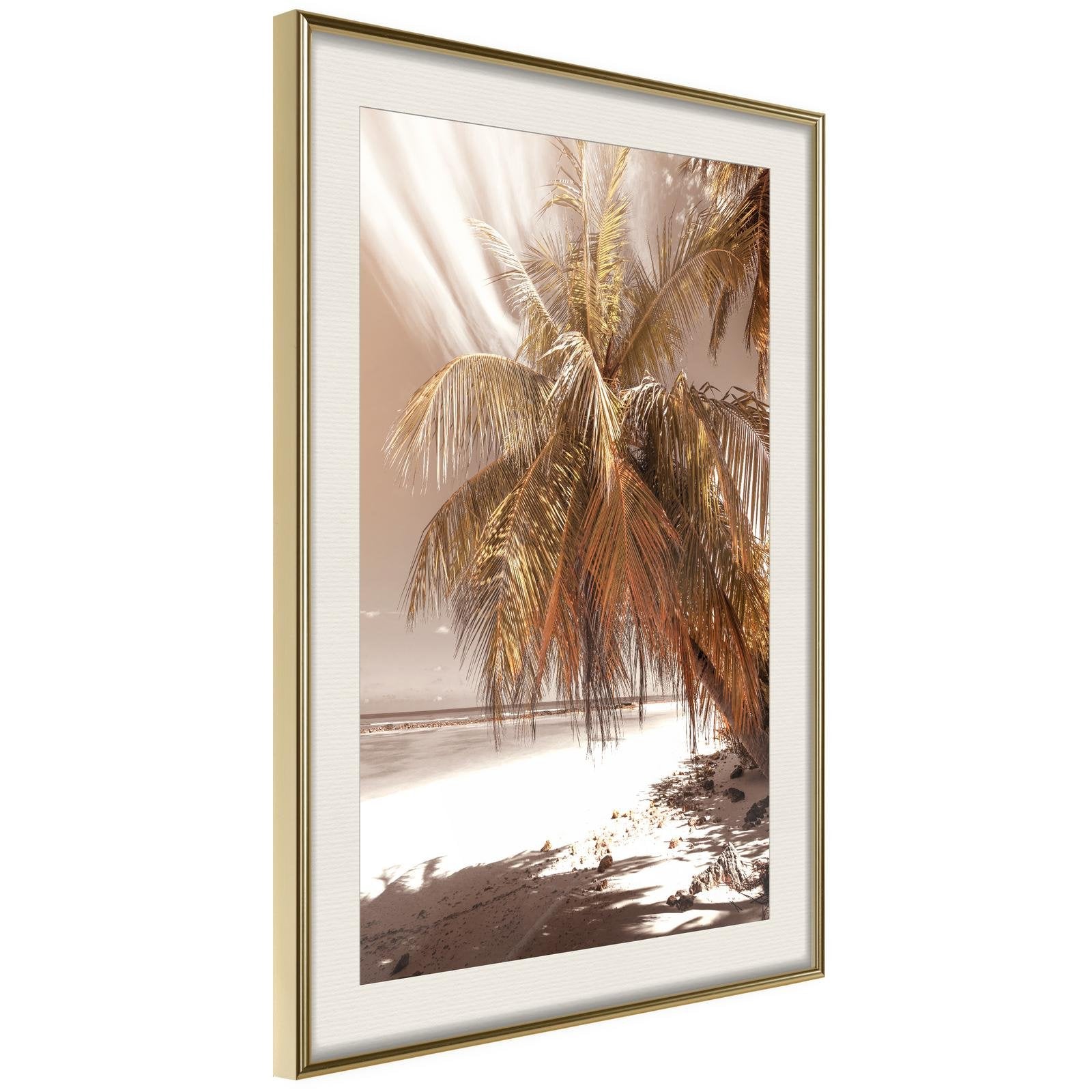 Inramad Poster / Tavla - Paradise in Sepia - 20x30 Svart ram