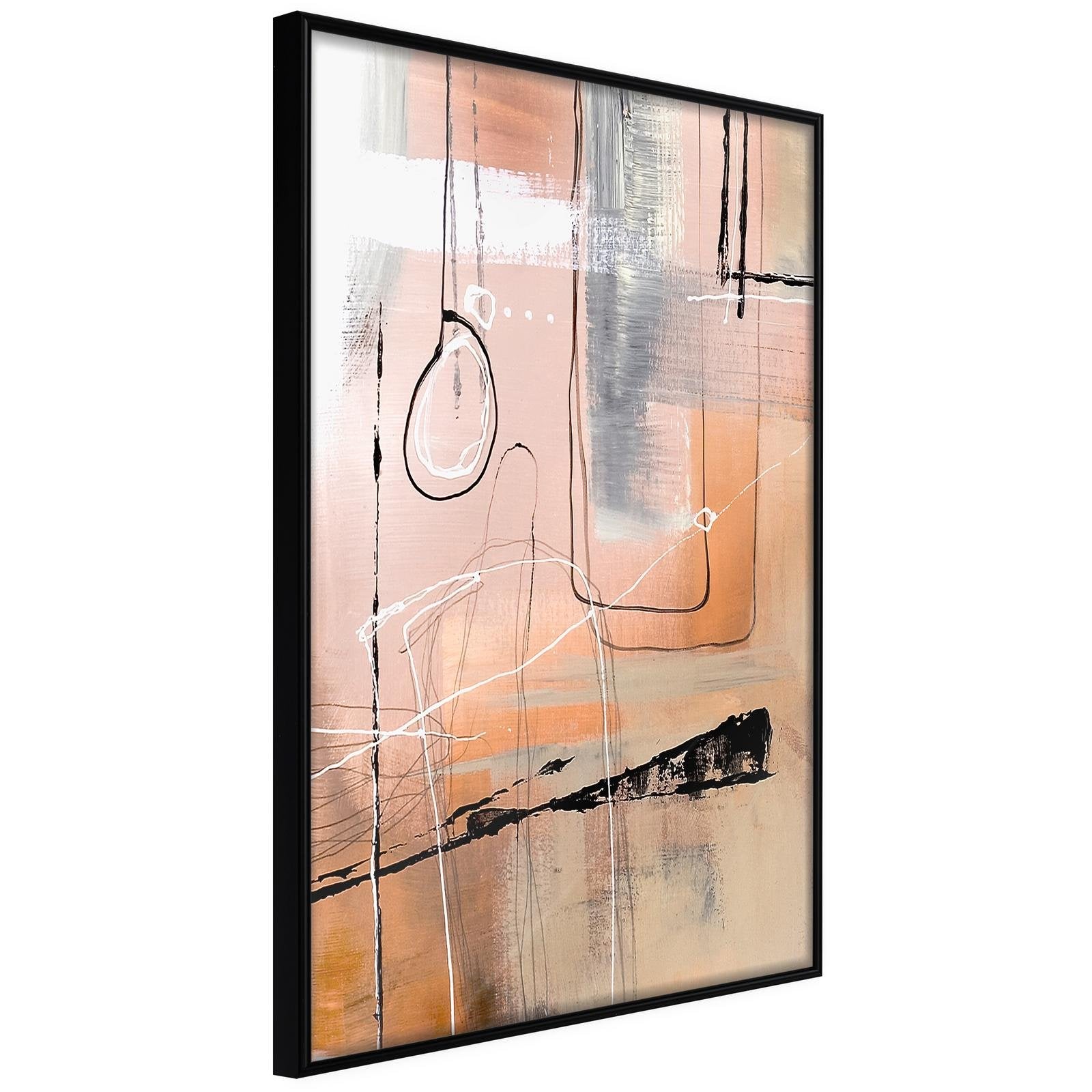 Läs mer om Inramad Poster / Tavla - Pastel Abstraction - 30x45 Svart ram