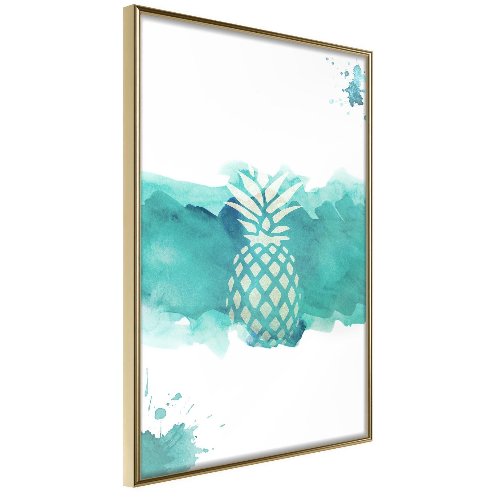 Läs mer om Inramad Poster / Tavla - Pastel Pineapple - 40x60 Guldram