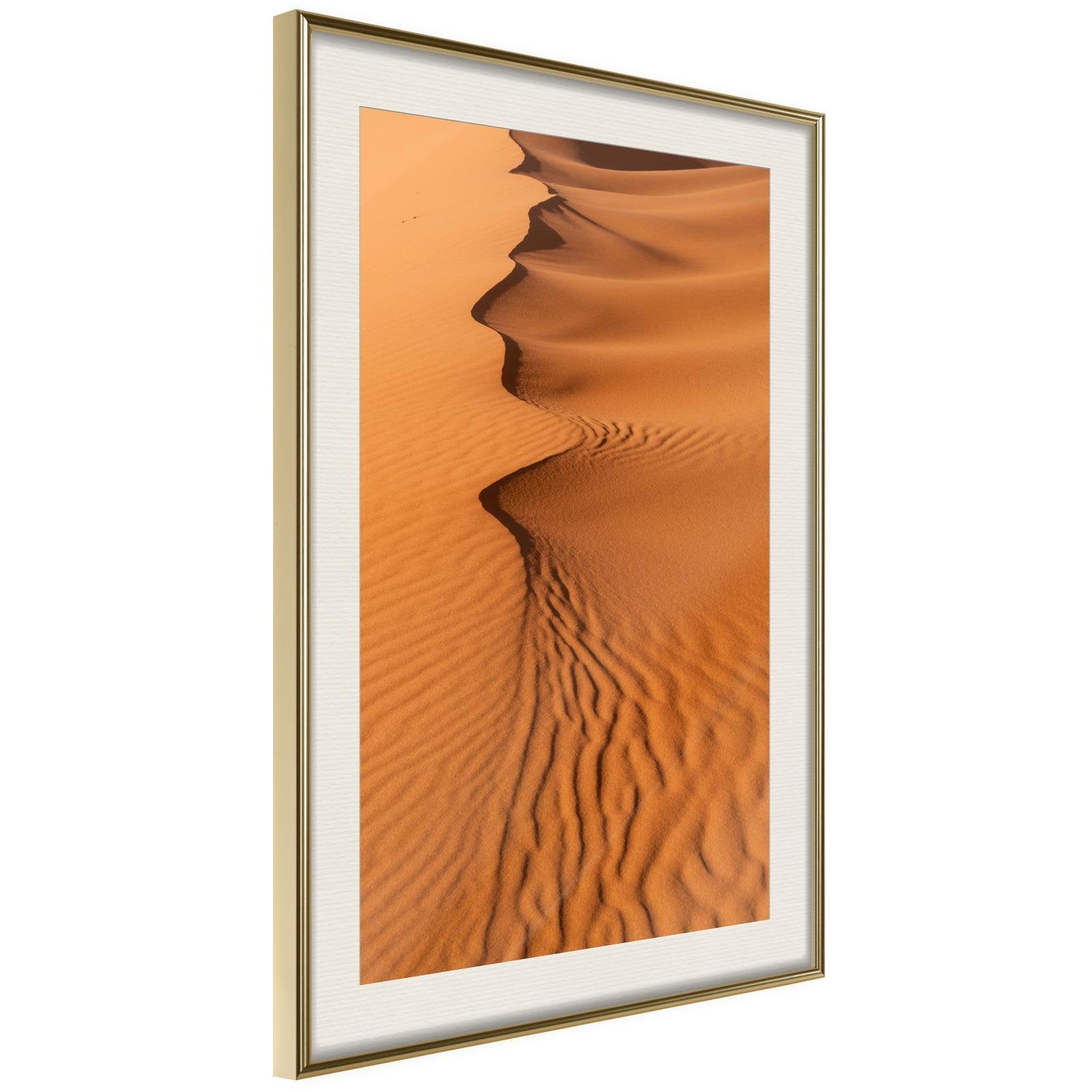 Läs mer om Inramad Poster / Tavla - Patterns on the Sand - 40x60 Guldram med passepartout