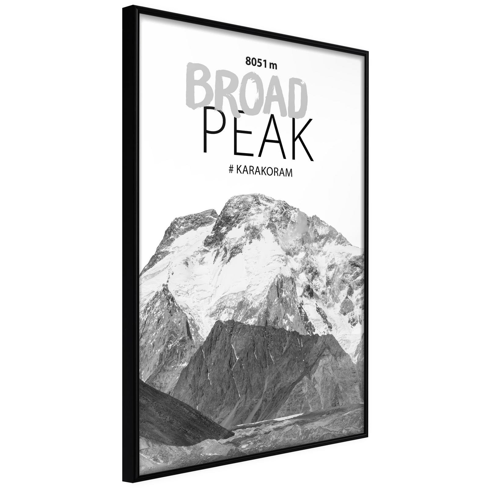 Läs mer om Inramad Poster / Tavla - Peaks of the World: Broad Peak - 30x45 Svart ram