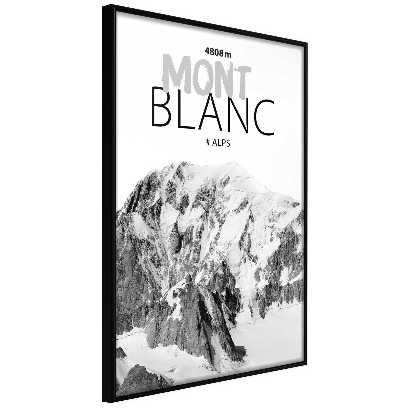 Läs mer om Inramad Poster / Tavla - Peaks of the World: Mont Blanc - 20x30 Svart ram