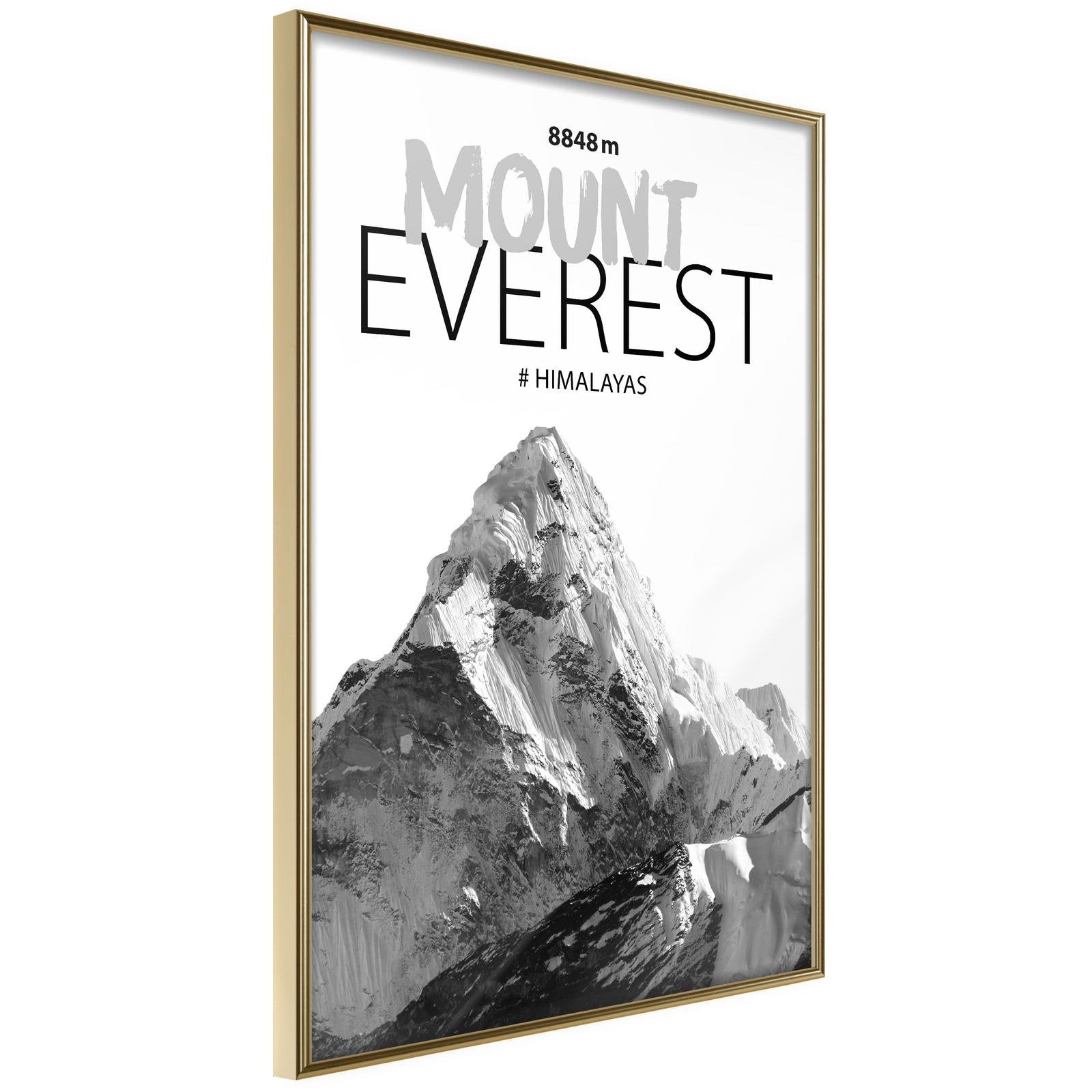 Läs mer om Inramad Poster / Tavla - Peaks of the World: Mount Everest - 30x45 Guldram
