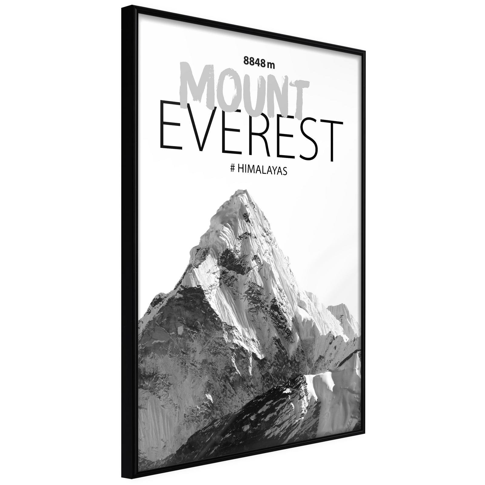 Läs mer om Inramad Poster / Tavla - Peaks of the World: Mount Everest - 20x30 Svart ram