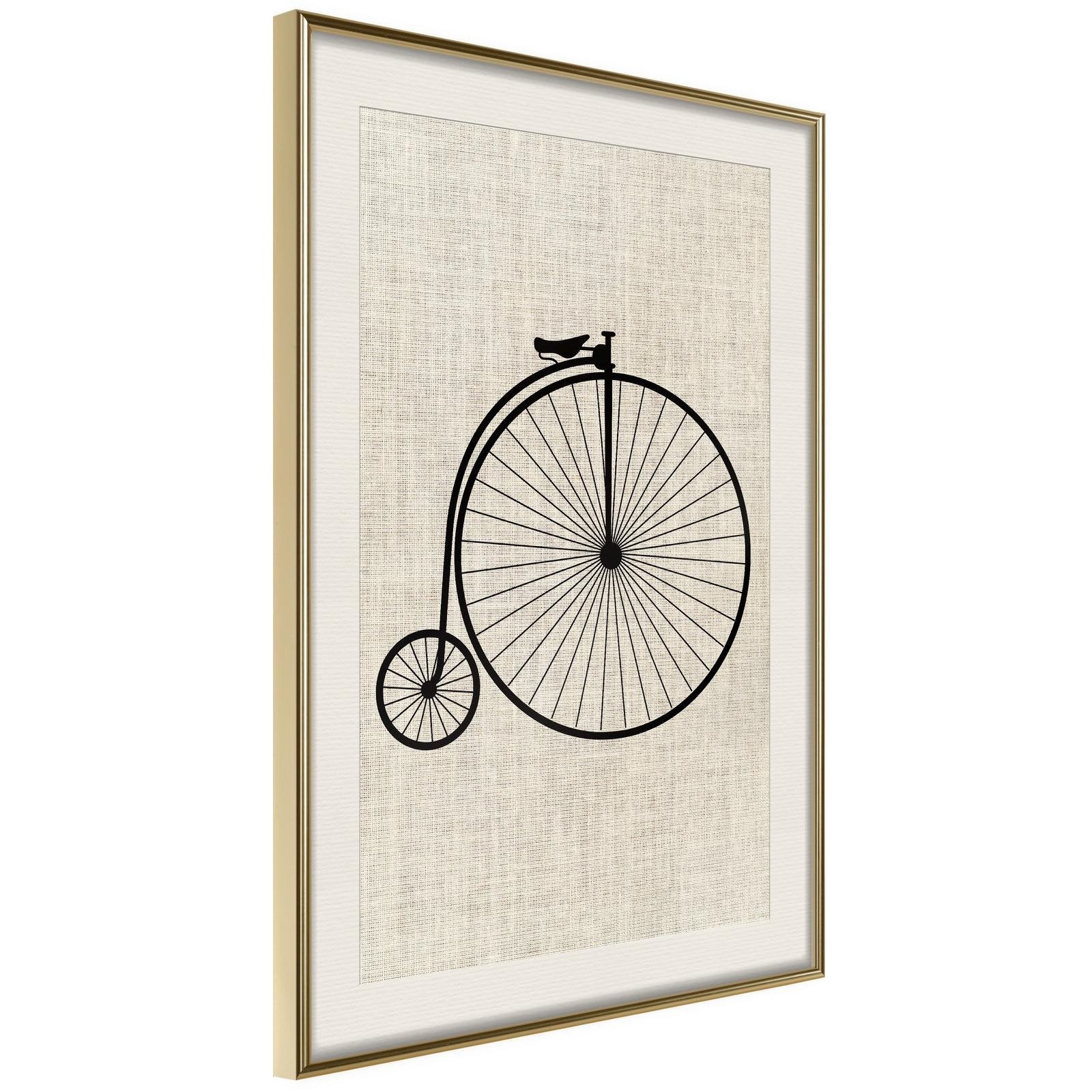 Läs mer om Inramad Poster / Tavla - Penny-Farthing - 20x30 Guldram med passepartout