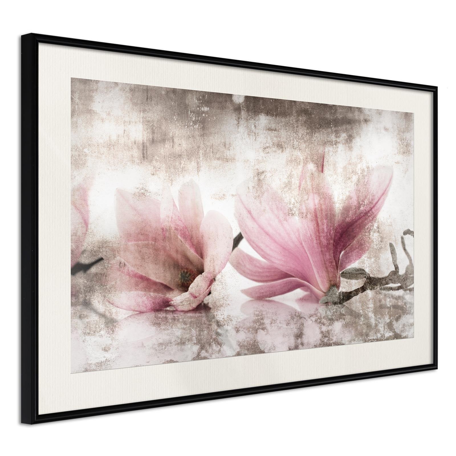 Läs mer om Inramad Poster / Tavla - Picked Magnolias - 60x40 Svart ram med passepartout
