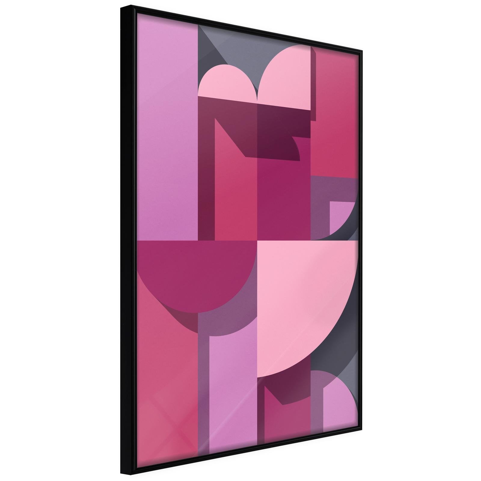 Läs mer om Inramad Poster / Tavla - Pink Geometry - 20x30 Svart ram