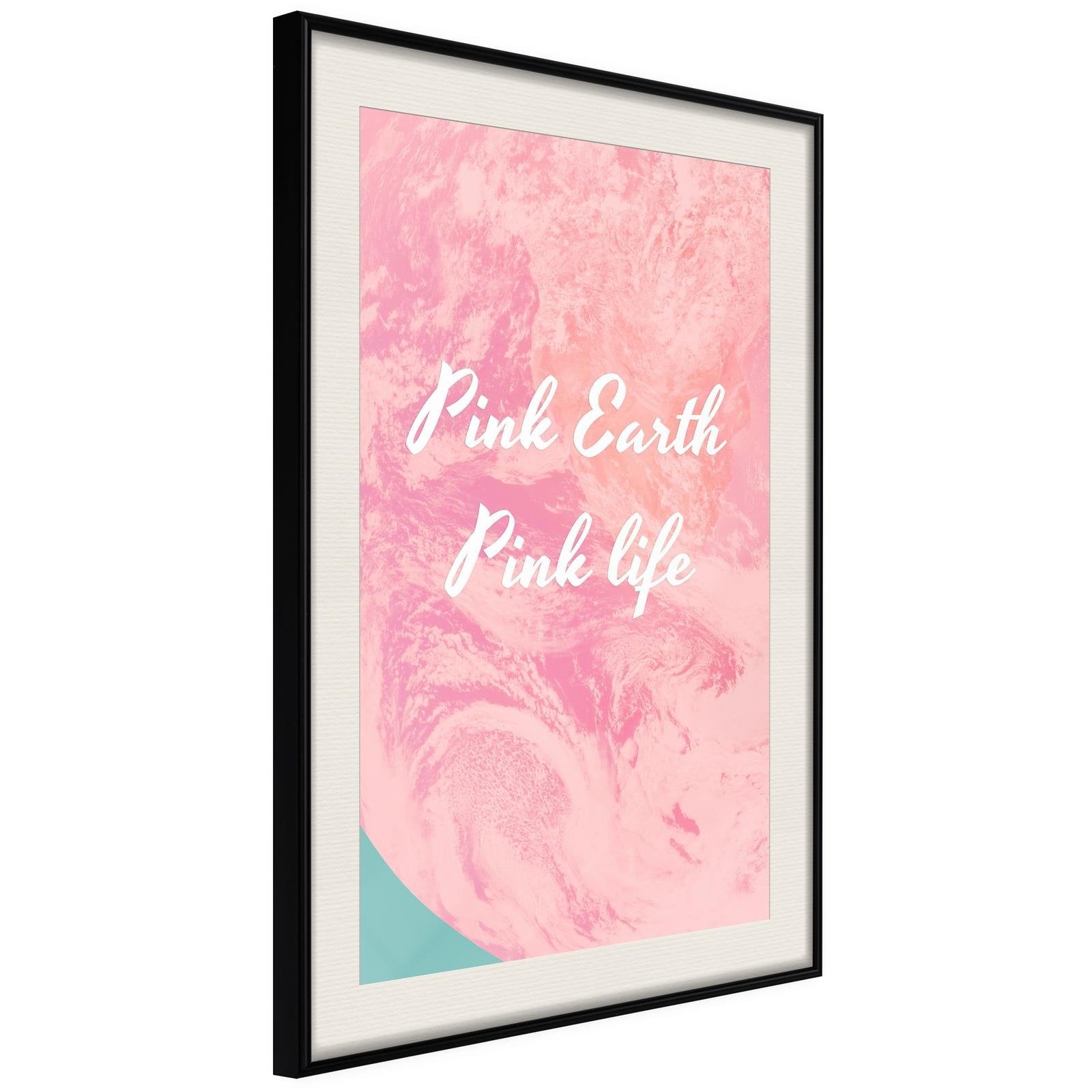 Läs mer om Inramad Poster / Tavla - Pink Life - 20x30 Svart ram med passepartout