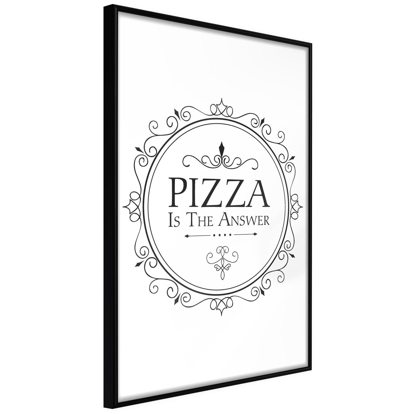 Inramad Poster / Tavla - Pizza - 30x45 Svart ram