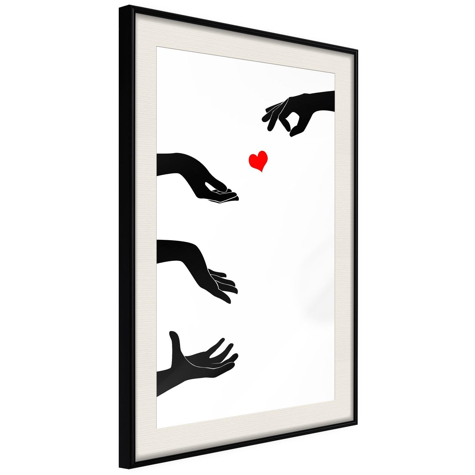 Läs mer om Inramad Poster / Tavla - Playing With Love - 20x30 Svart ram med passepartout