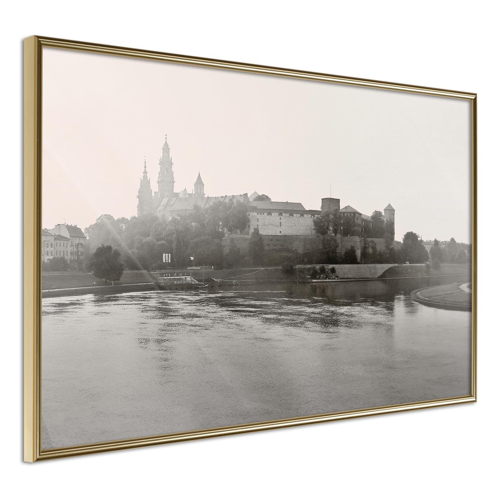 Läs mer om Inramad Poster / Tavla - Postcard from Cracow: Wawel I - 90x60 Guldram
