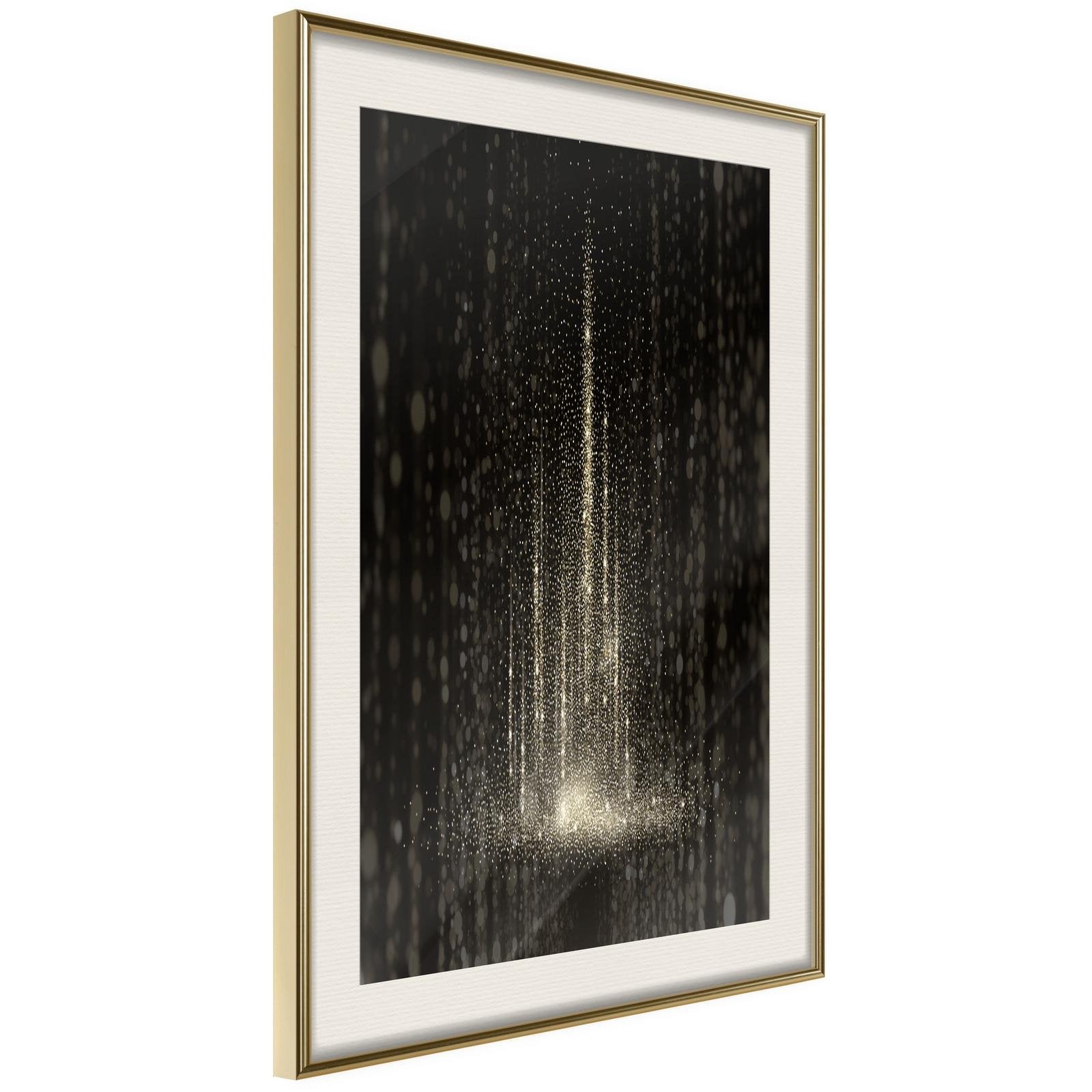 Läs mer om Inramad Poster / Tavla - Rain of Light - 20x30 Guldram med passepartout