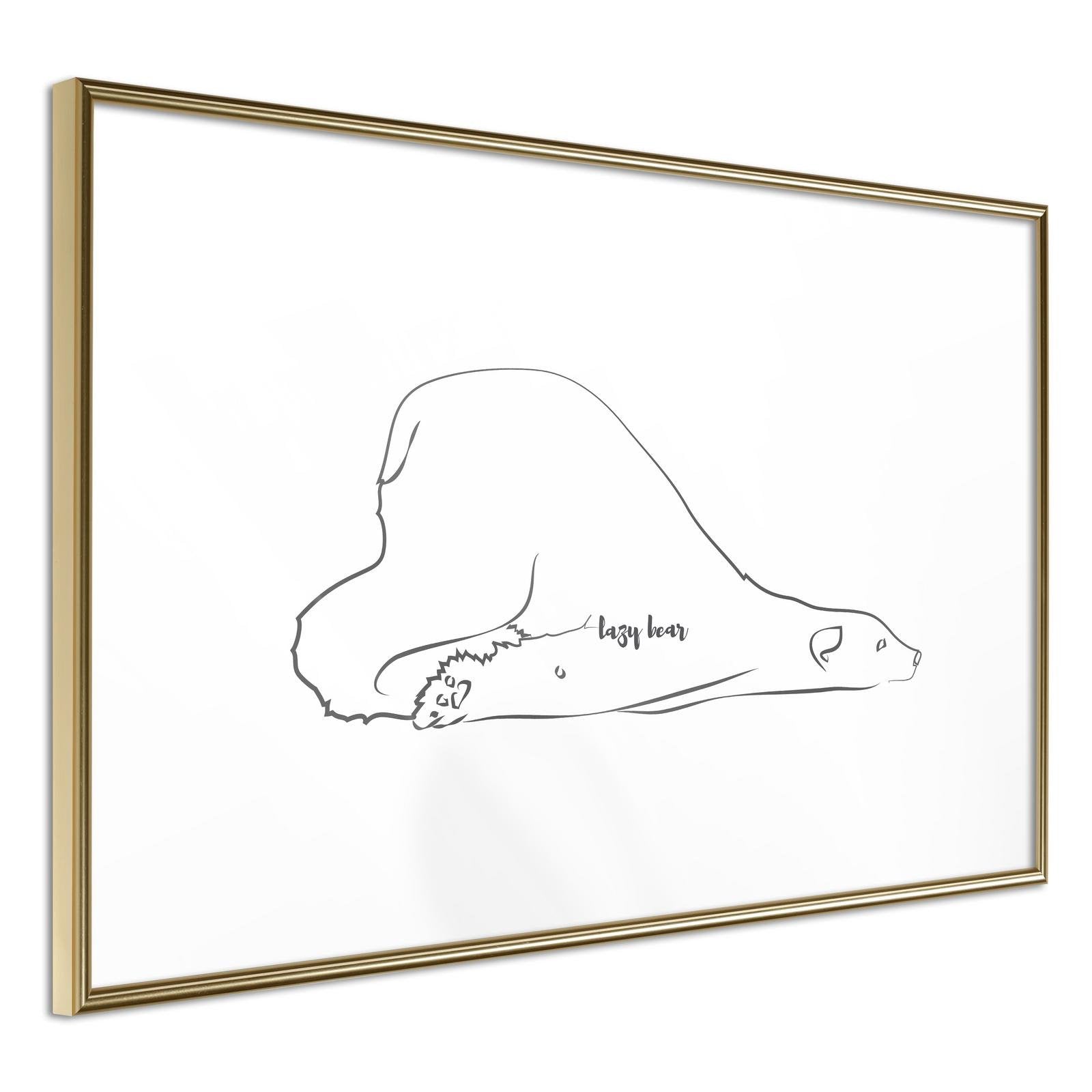 Läs mer om Inramad Poster / Tavla - Resting Polar Bear - 30x20 Guldram