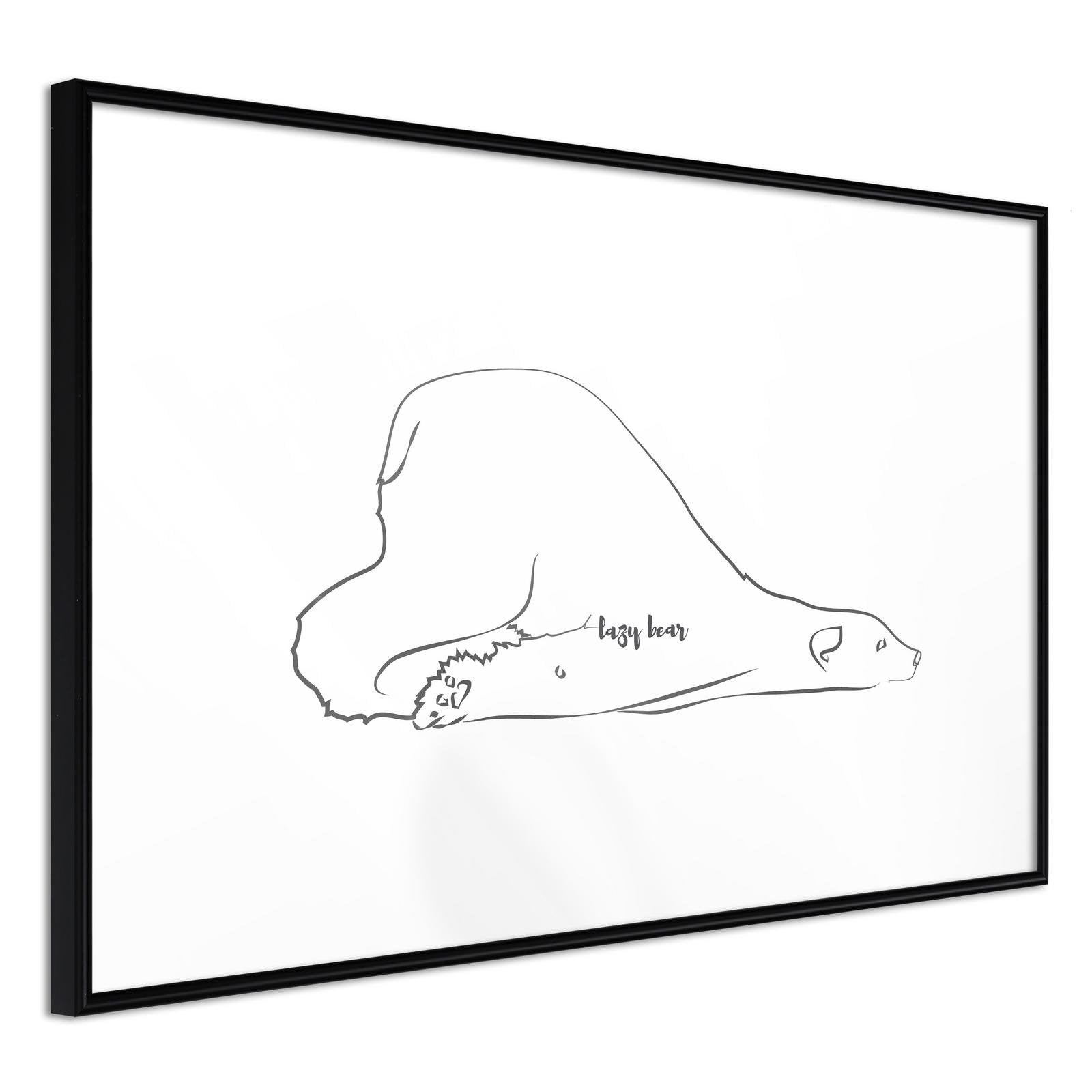 Läs mer om Inramad Poster / Tavla - Resting Polar Bear - 60x40 Svart ram
