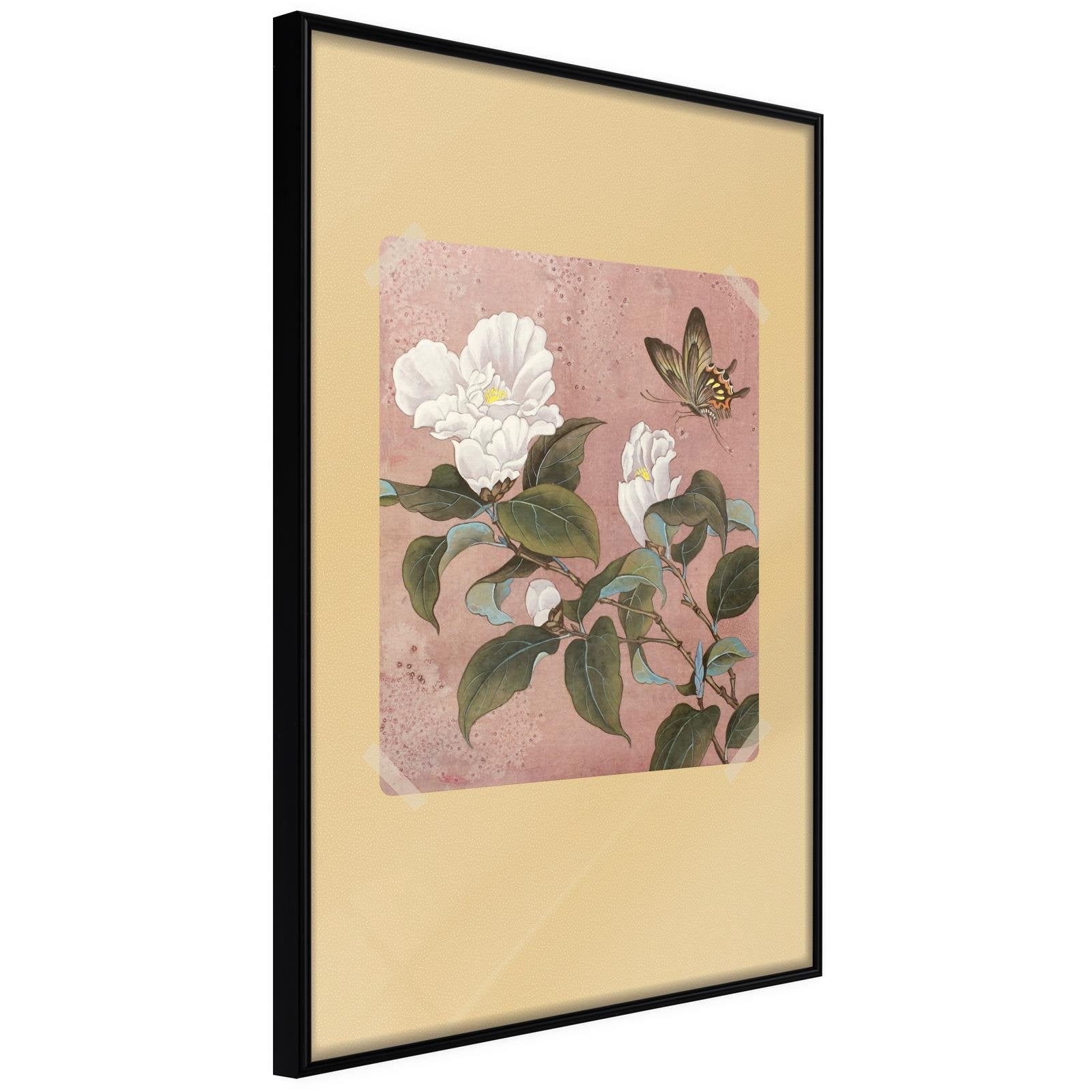 Läs mer om Inramad Poster / Tavla - Rhododendron and Butterfly - 20x30 Svart ram