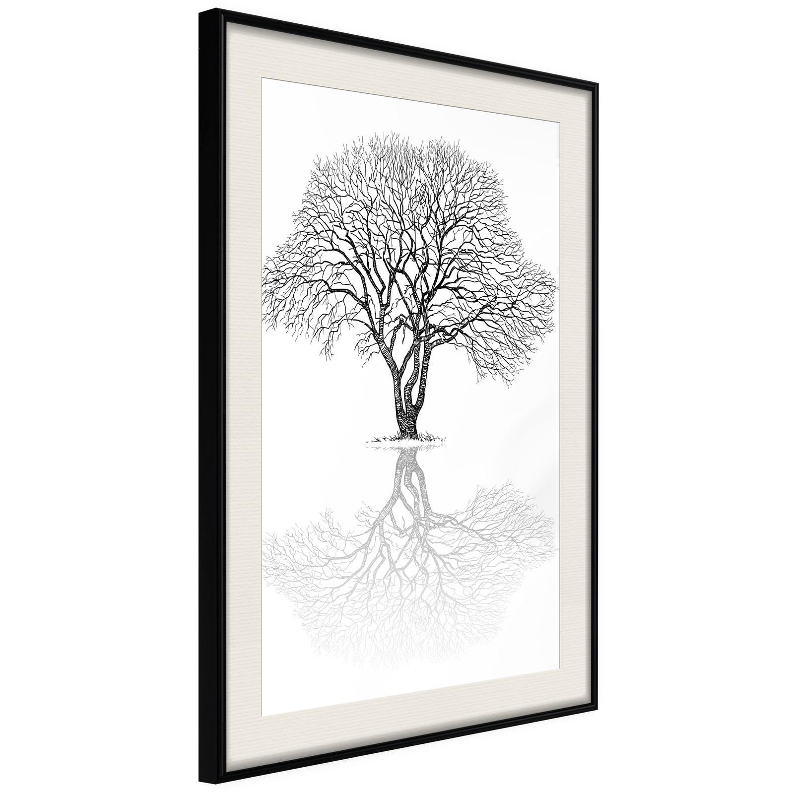 Läs mer om Inramad Poster / Tavla - Roots or Treetop? - 40x60 Svart ram med passepartout