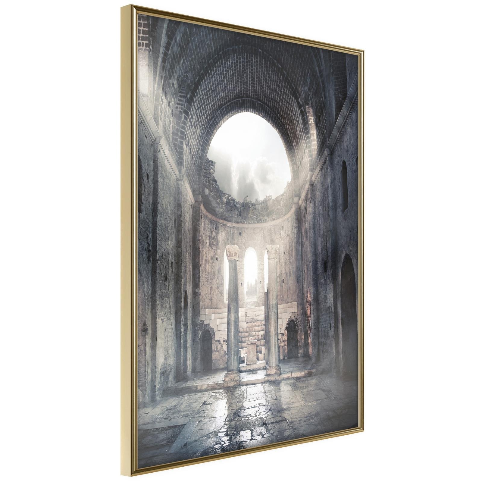 Läs mer om Inramad Poster / Tavla - Ruins of a Cathedral - 20x30 Guldram
