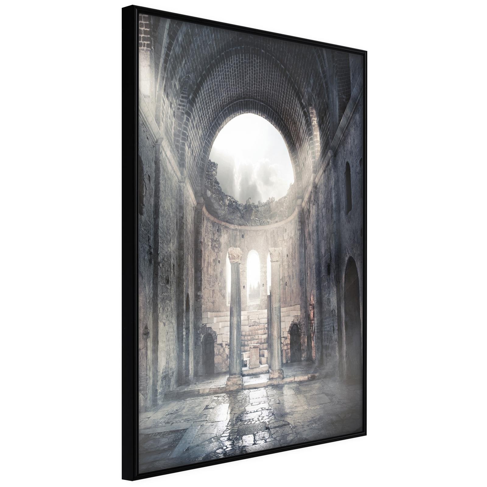 Läs mer om Inramad Poster / Tavla - Ruins of a Cathedral - 20x30 Svart ram