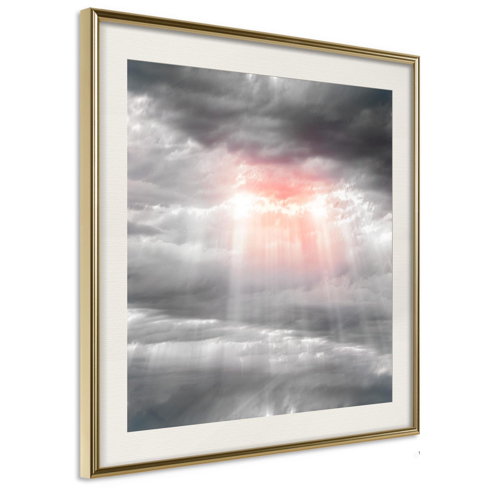 Läs mer om Inramad Poster / Tavla - Sign from Heaven - 50x50 Guldram med passepartout
