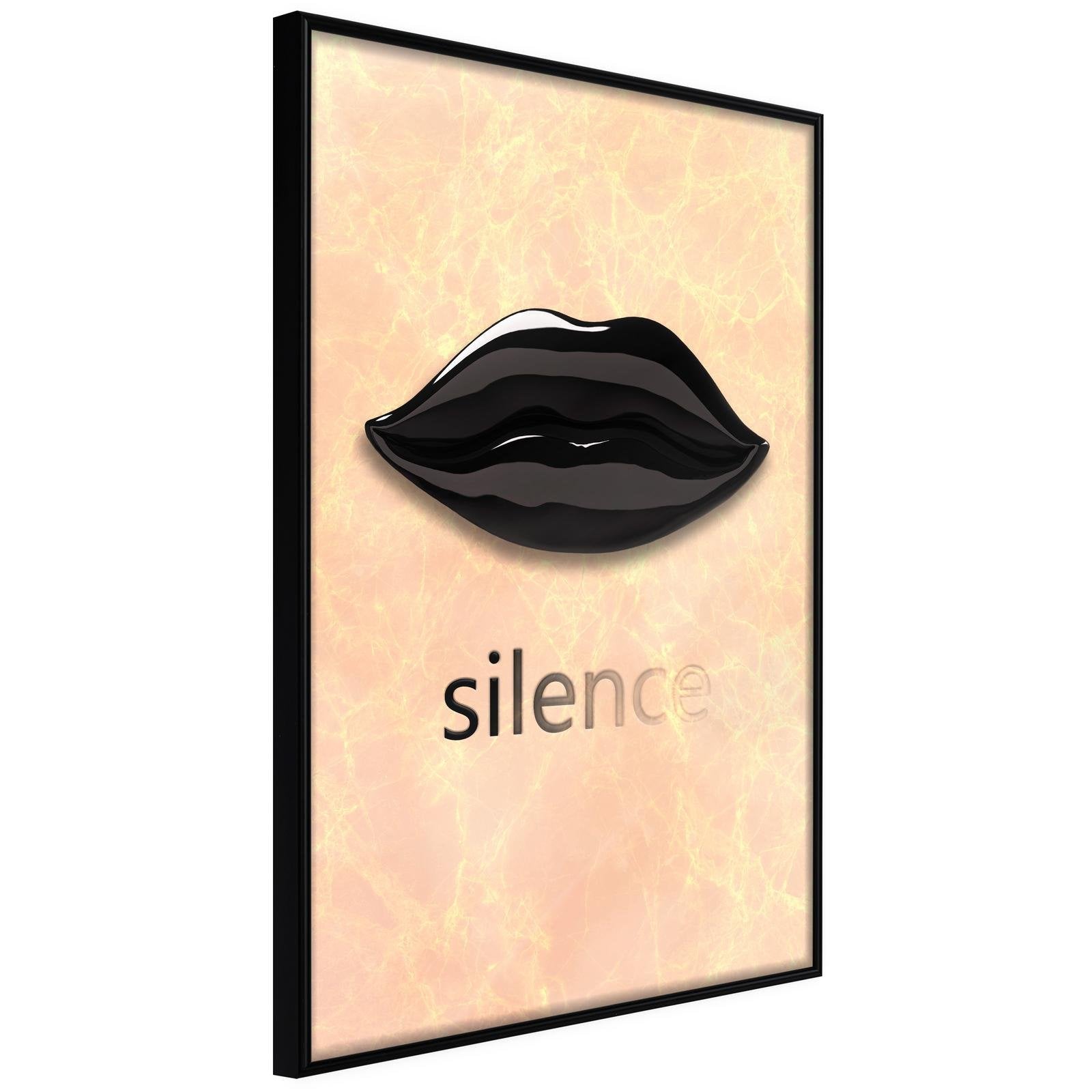 Läs mer om Inramad Poster / Tavla - Silent Lips - 30x45 Svart ram