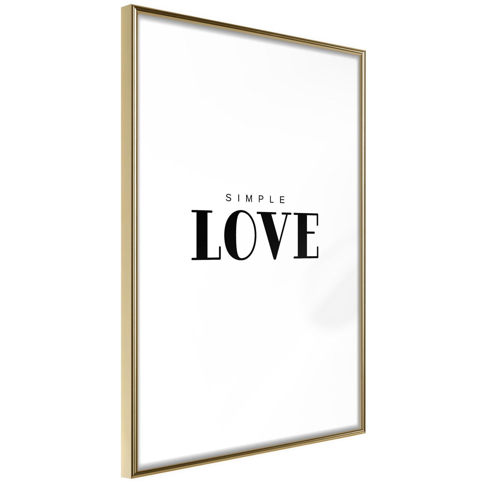 Läs mer om Inramad Poster / Tavla - Simple Love - 30x45 Guldram