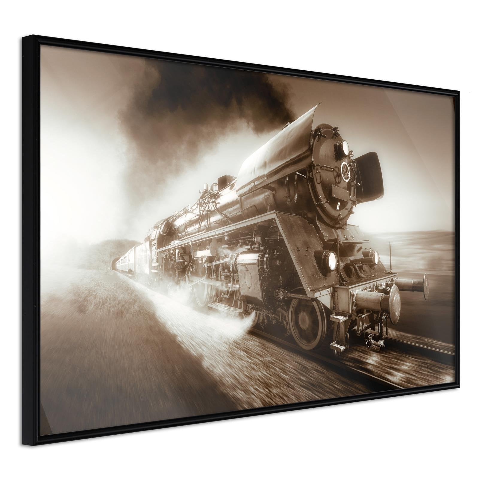 Läs mer om Inramad Poster / Tavla - Steam and Steel - 45x30 Svart ram