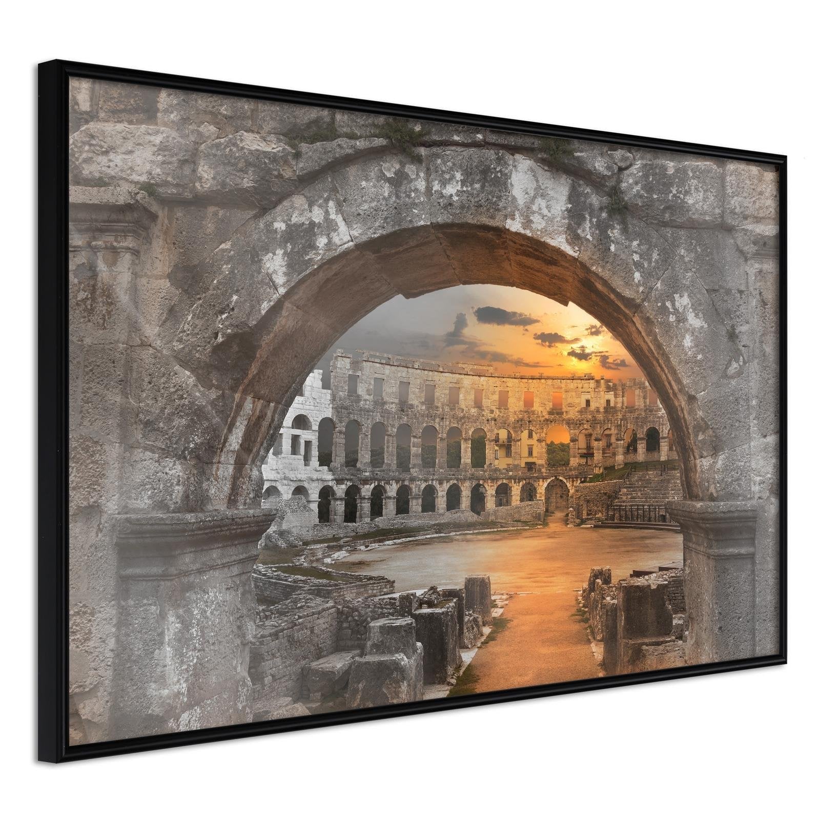 Läs mer om Inramad Poster / Tavla - Sunset in the Ancient City - 60x40 Svart ram