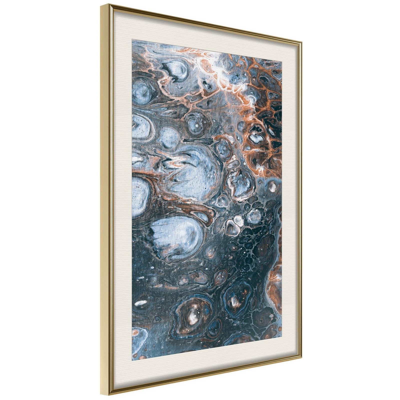 Läs mer om Inramad Poster / Tavla - Surface of the Unknown Planet I - 30x45 Guldram med passepartout