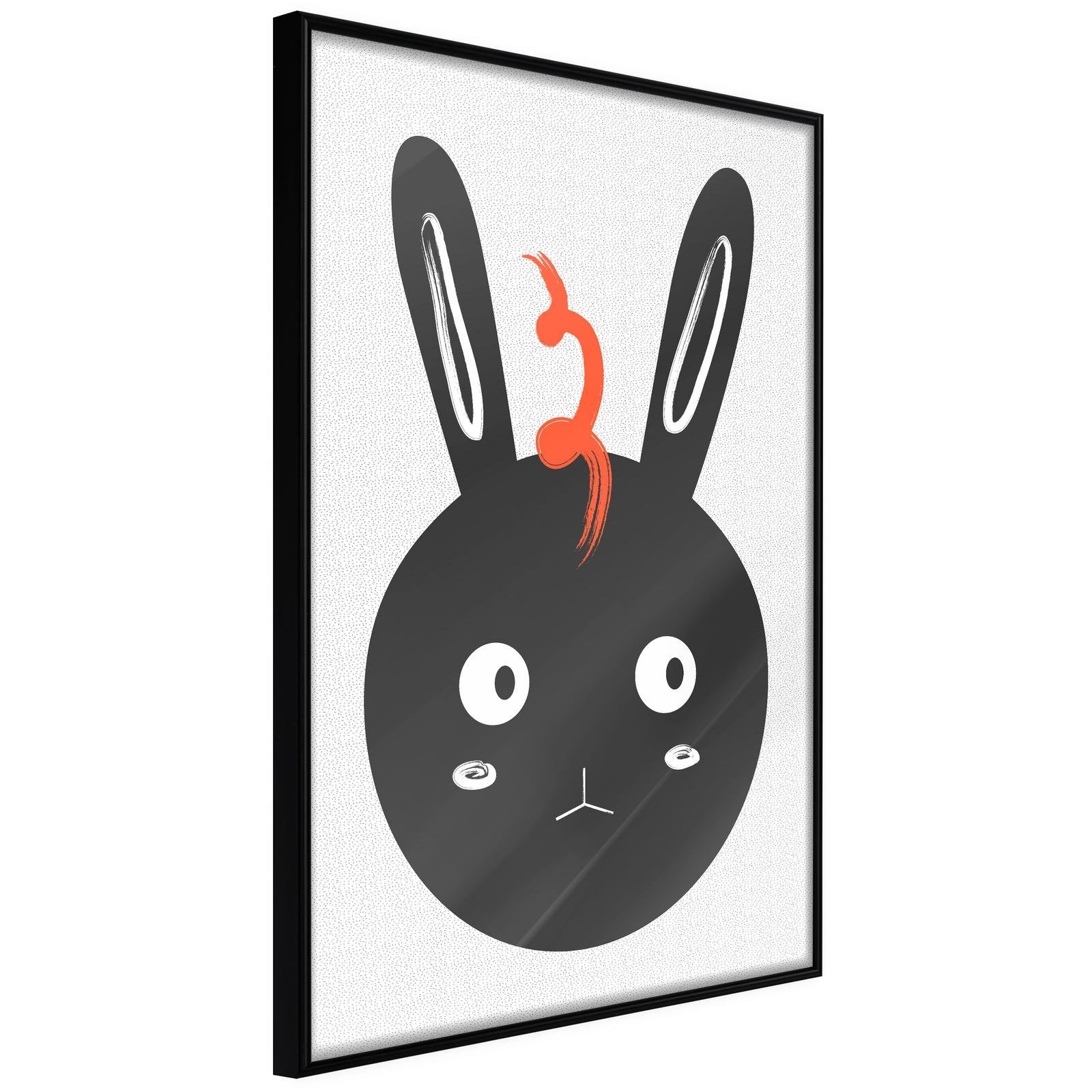 Inramad Poster / Tavla - Surprised Bunny - 20x30 Svart ram