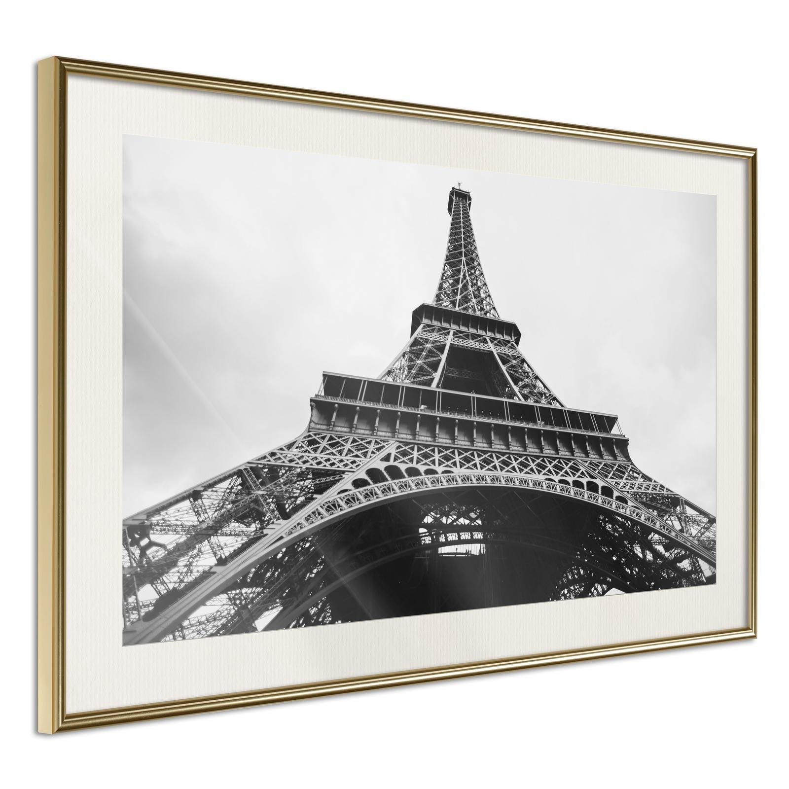 Läs mer om Inramad Poster / Tavla - Symbol of Paris - 60x40 Guldram med passepartout