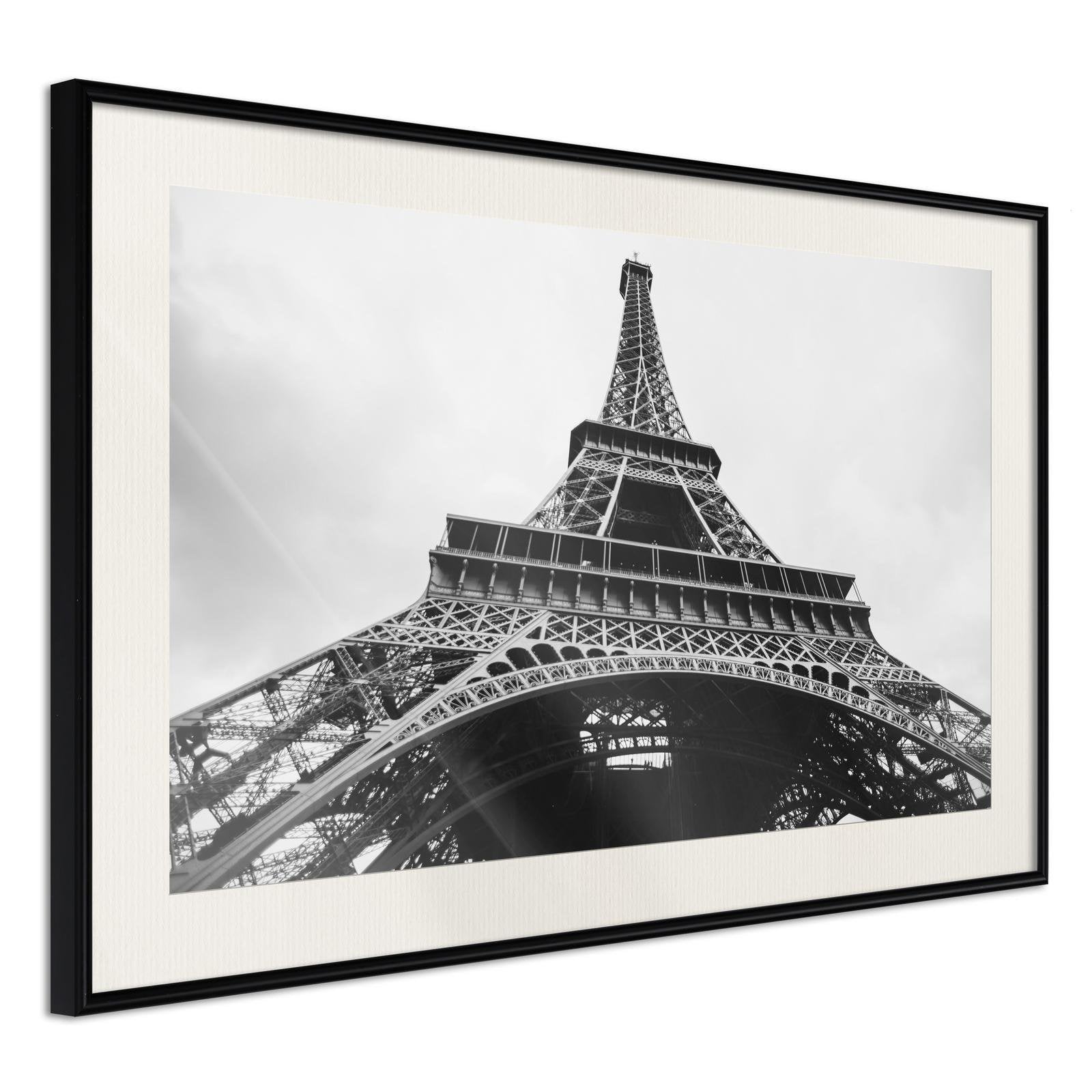 Läs mer om Inramad Poster / Tavla - Symbol of Paris - 60x40 Svart ram med passepartout