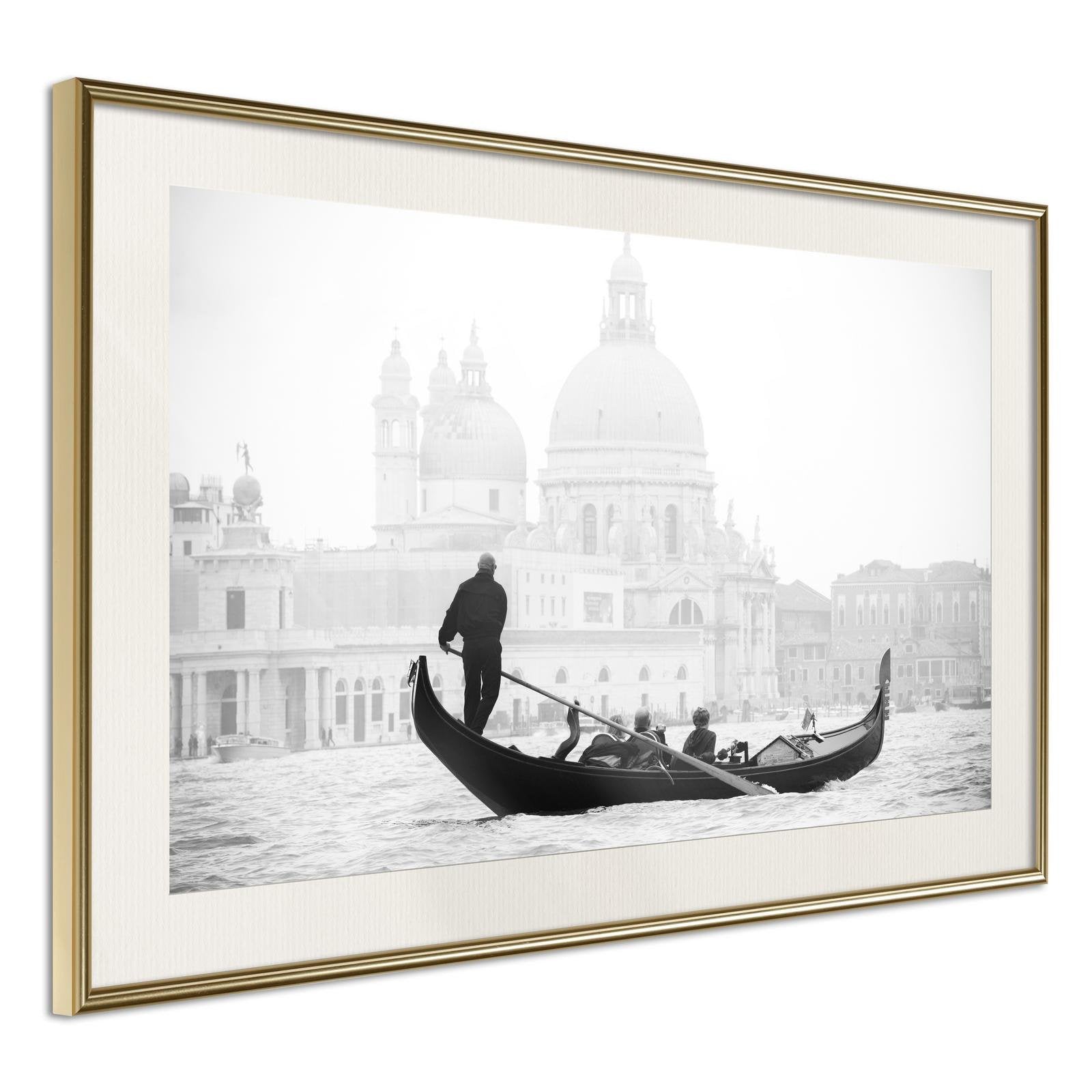 Inramad Poster / Tavla - Symbols of Venice - 30x20 Guldram med passepartout