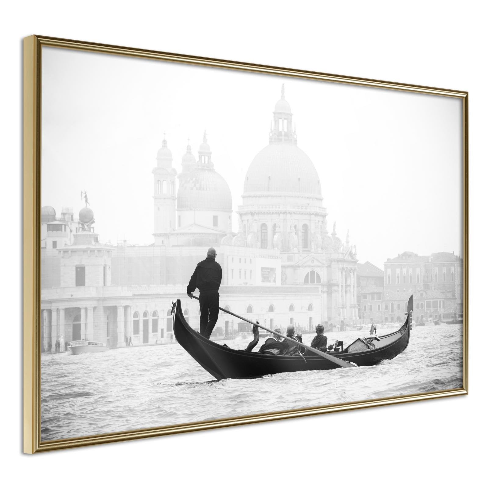 Läs mer om Inramad Poster / Tavla - Symbols of Venice - 90x60 Guldram