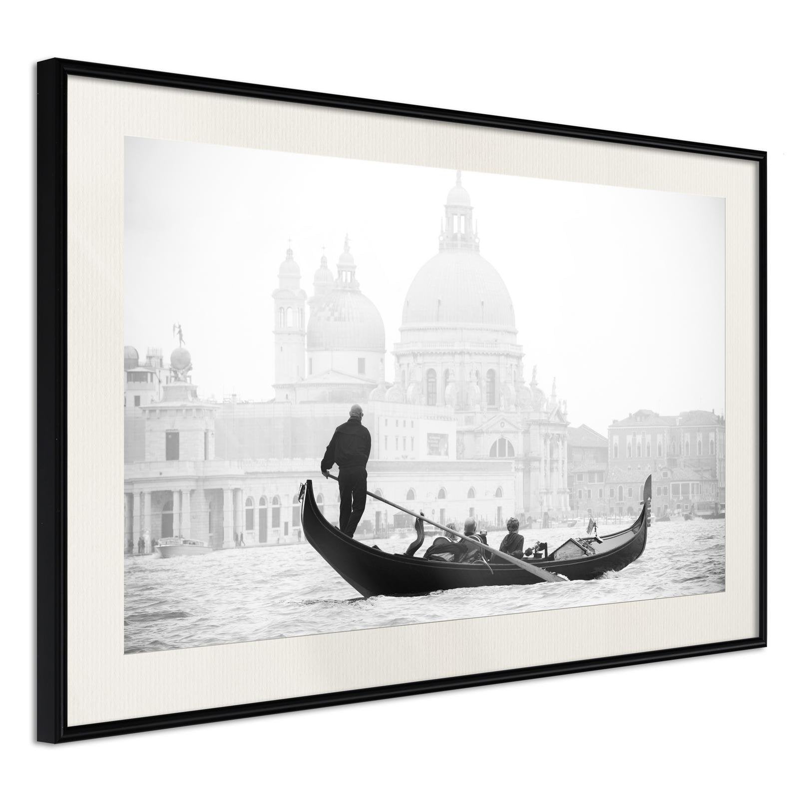 Läs mer om Inramad Poster / Tavla - Symbols of Venice - 60x40 Svart ram med passepartout